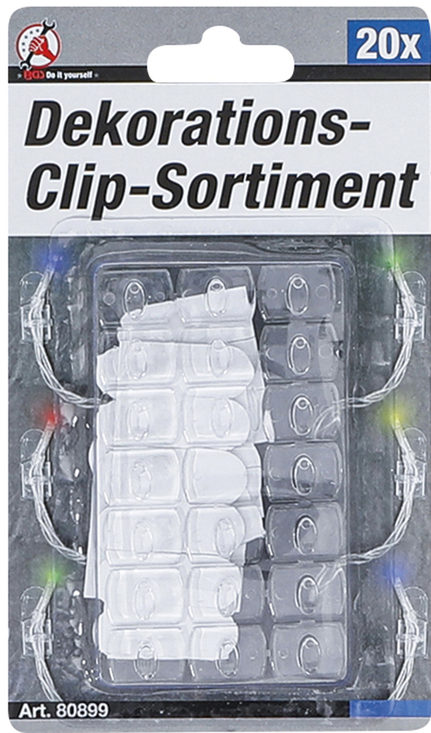 BGS Dekorations-Clip-Sortiment | transparent | 20-tlg.