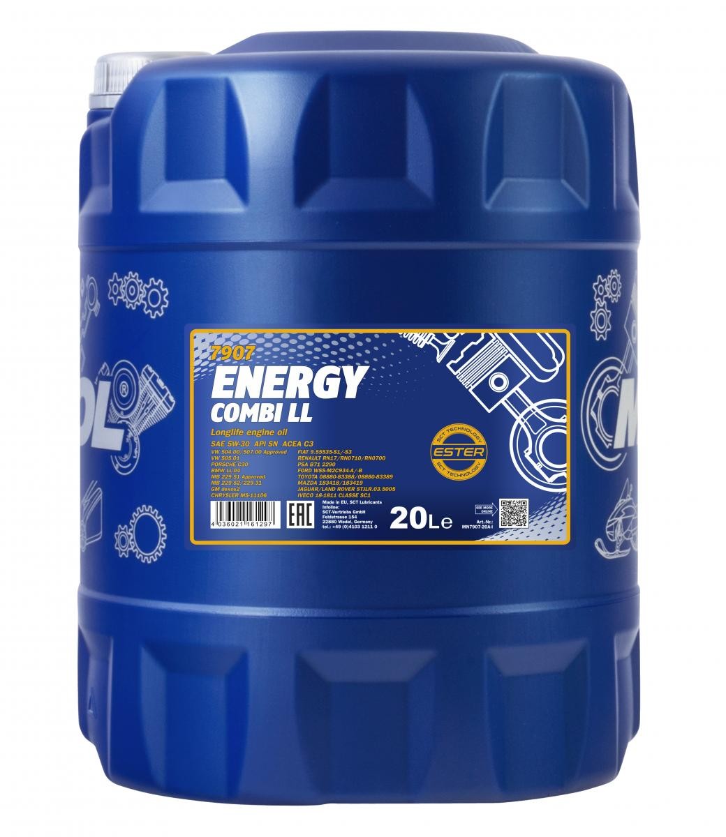 5W-30 Mannol 7907 Energy Combi LL LongLife Motoröl 20 Liter