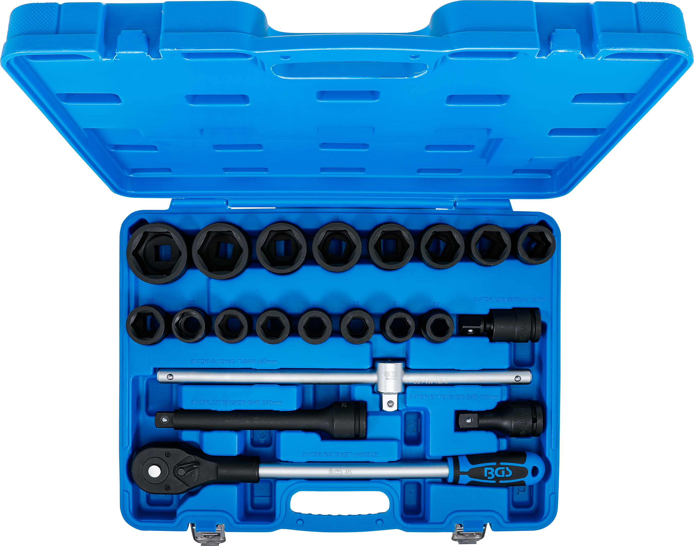 BGS Kraft-Steckschlüssel-Satz | 20 mm (3/4") | 21-tlg. BGS Kraft-Steckschlüssel-Satz | 20 mm (3/4") | 21-tlg.