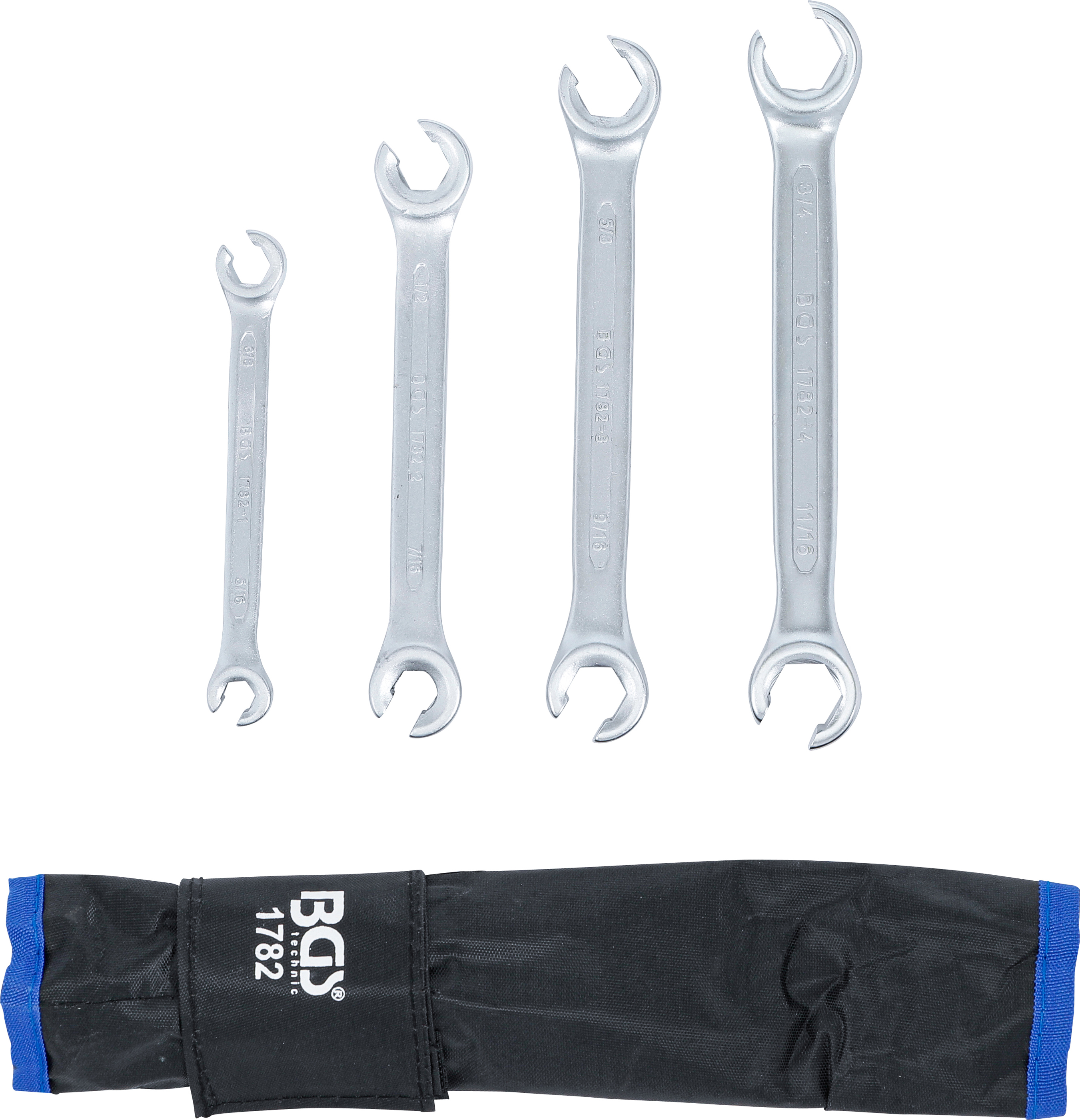 BGS Offener Doppel-Ringschlüssel-Satz | Zollgrößen | 4-tlg.