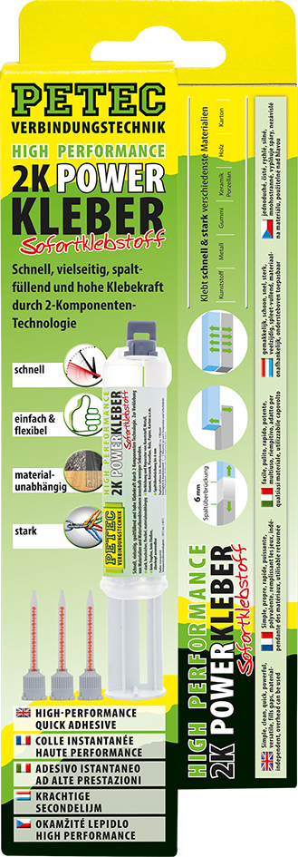 Petec 2K Power Kleber Sofortklebstoff High Performance 10g