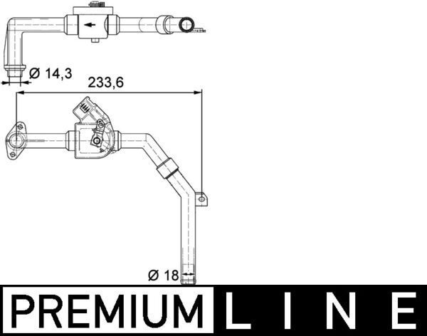 Kühlmittelregelventil CV 9 000P “MAHLE 127 g, 22,6 cm, 39,4 cm”