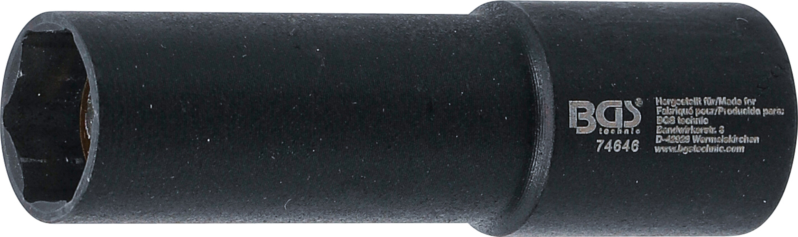 BGS Federbein-Steckschlüssel-Einsatz | Antrieb Innenvierkant 10 mm (3/8") | 13 mm | für Tesla
