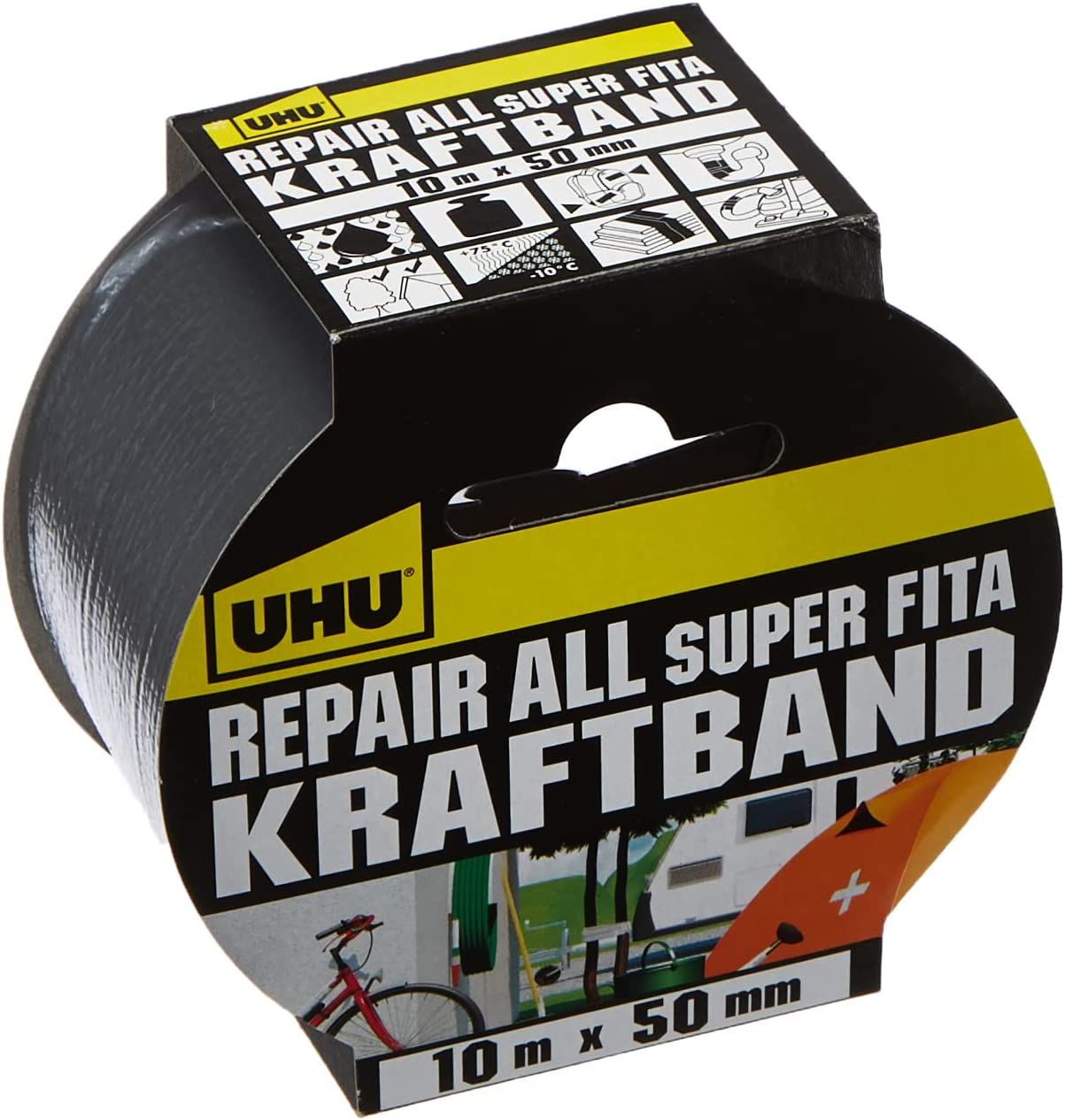 UHU Repair All Kraftband Silber Panzerband Gewebeband 10 m x 50 mm