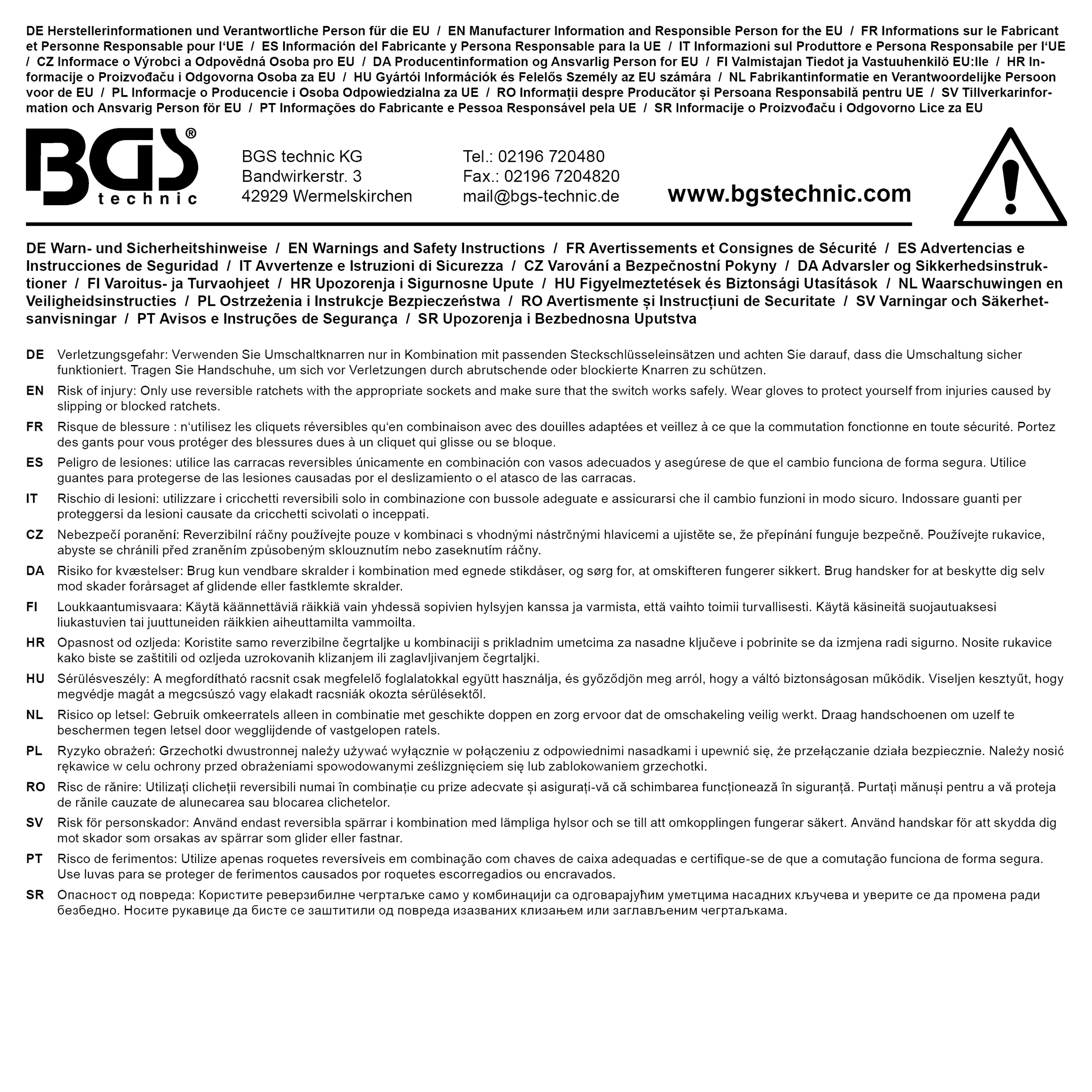 BGS Umschaltknarre, kunststoff-ummantelt | Abtrieb Außenvierkant 6,3 mm (1/4")