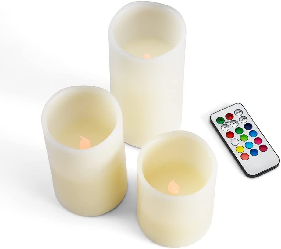 Winning LED Kerzen SET mehrfärbig 3 versch. Größen mit Fernbedienung
