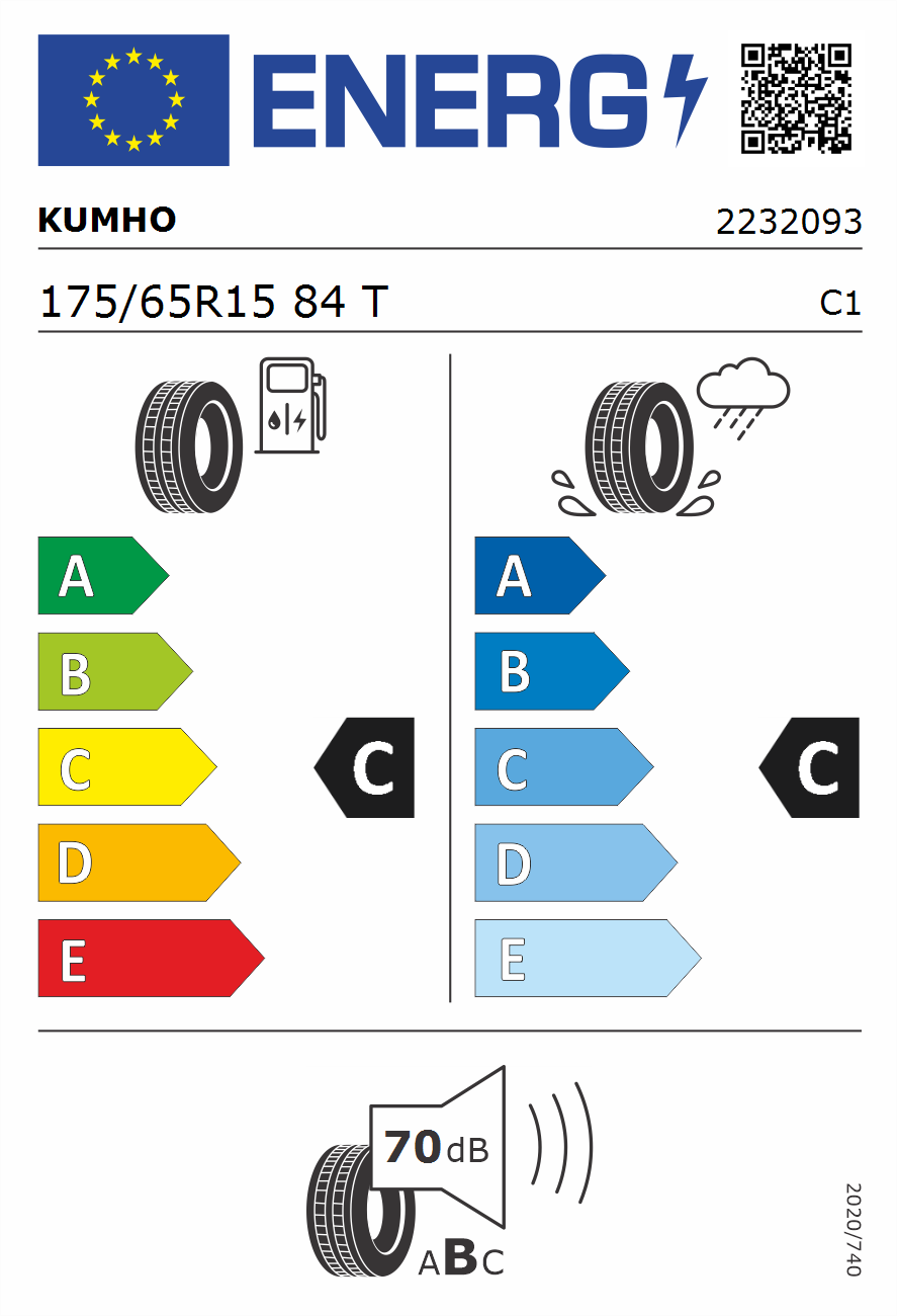 175/65R15 84T Kumho Ecowing ES31 Sommerreifen