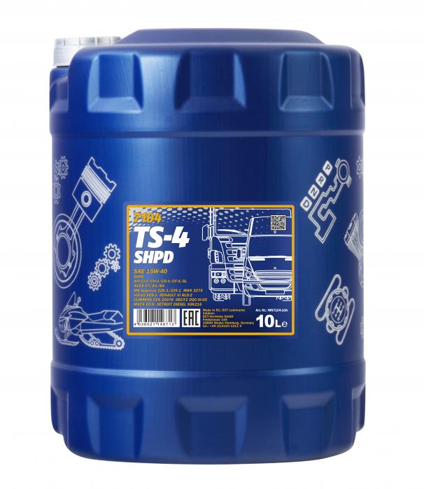 15W-40 Mannol 7104 TS-4 SHPD Extra Motoröl 10 Liter