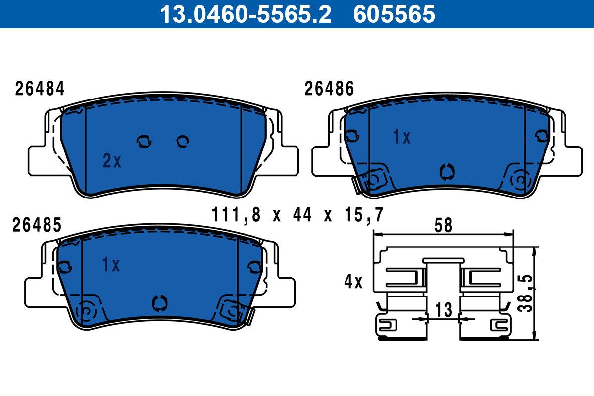 Bremsbelagsatz, Scheibenbremse