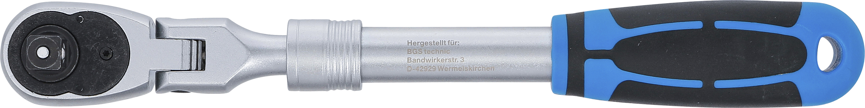 BGS Umschaltknarre, ausziehbar, abwinkelbar | Abtrieb Außenvierkant 12,5 mm (1/2") | 350 - 490 mm