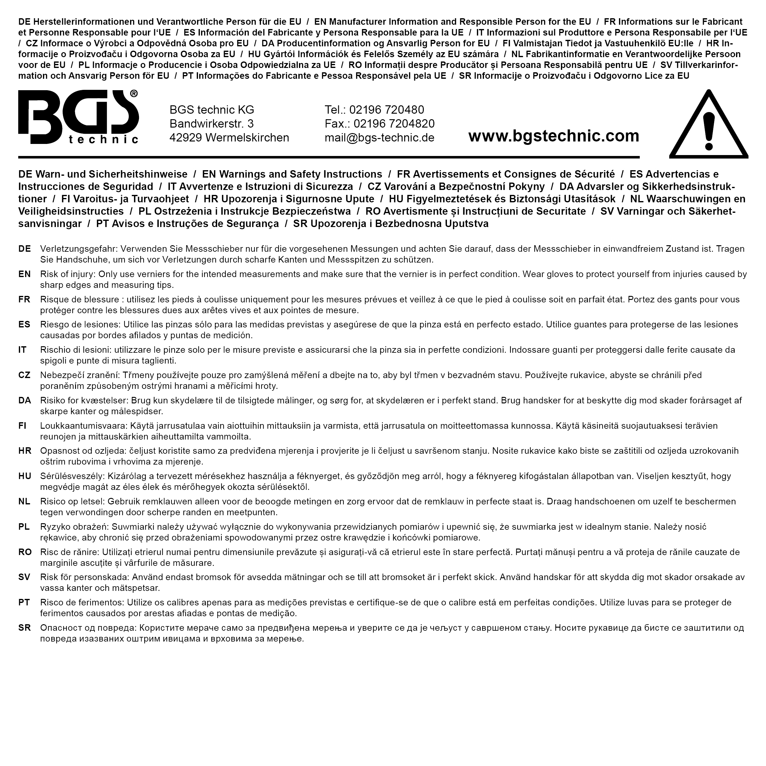 BGS Lochkreis-Messschieber
