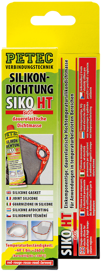 Petec Hochtemperatursilikon SIKO rot 70 ml Tube