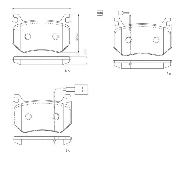 Bremsbelagsatz, Scheibenbremse