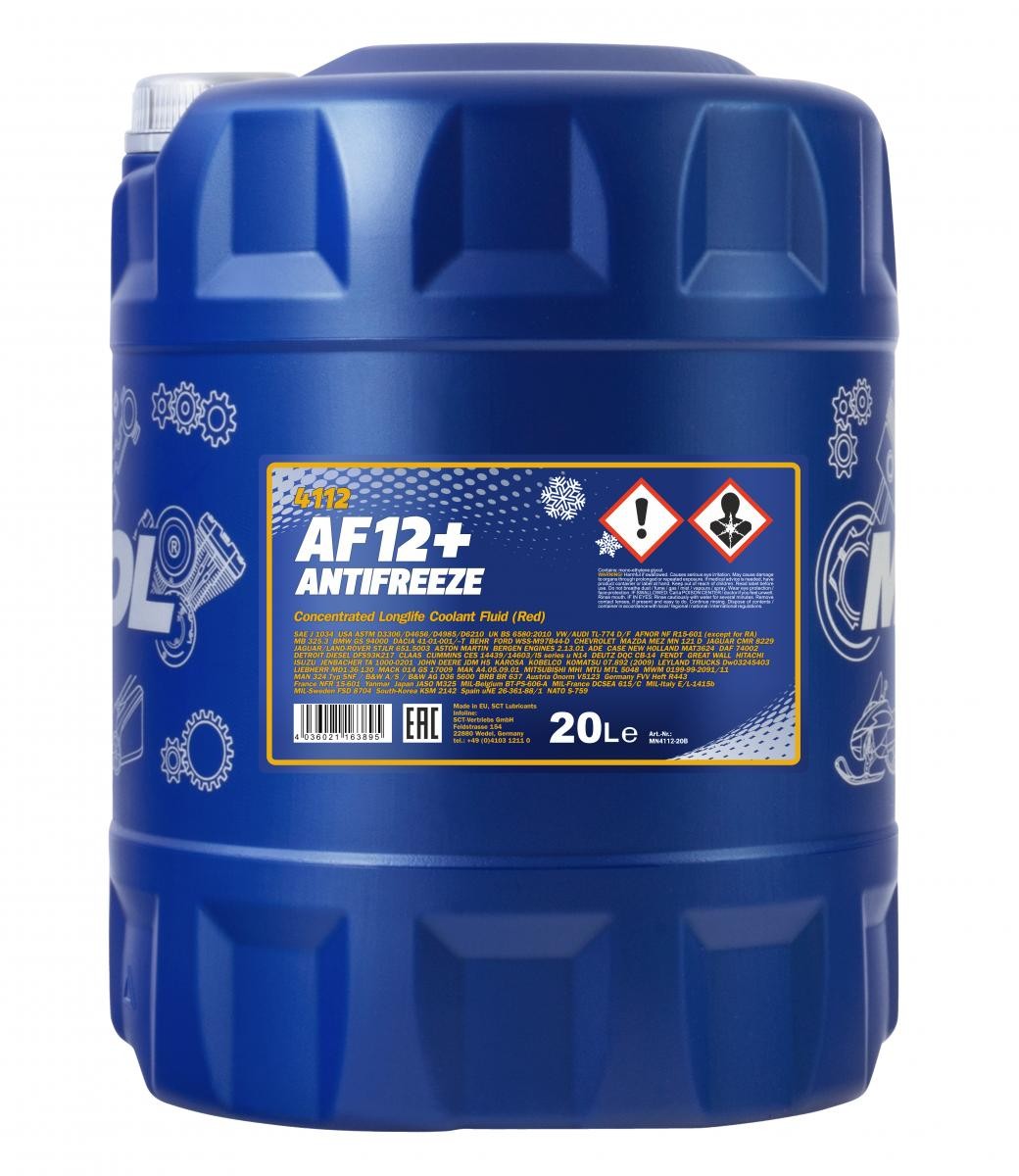 Mannol 4112 Kühlerfrostschutz Antifreeze AF12+ Longlife Konzentrat 20 Liter