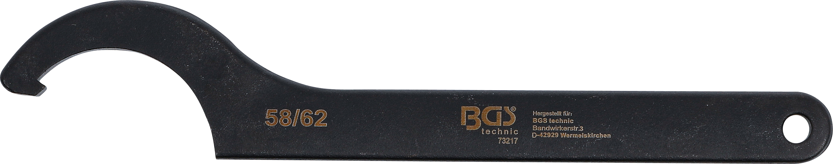 BGS Hakenschlüssel mit Nase | 58 - 62 mm BGS Hakenschlüssel mit Nase | 58 - 62 mm