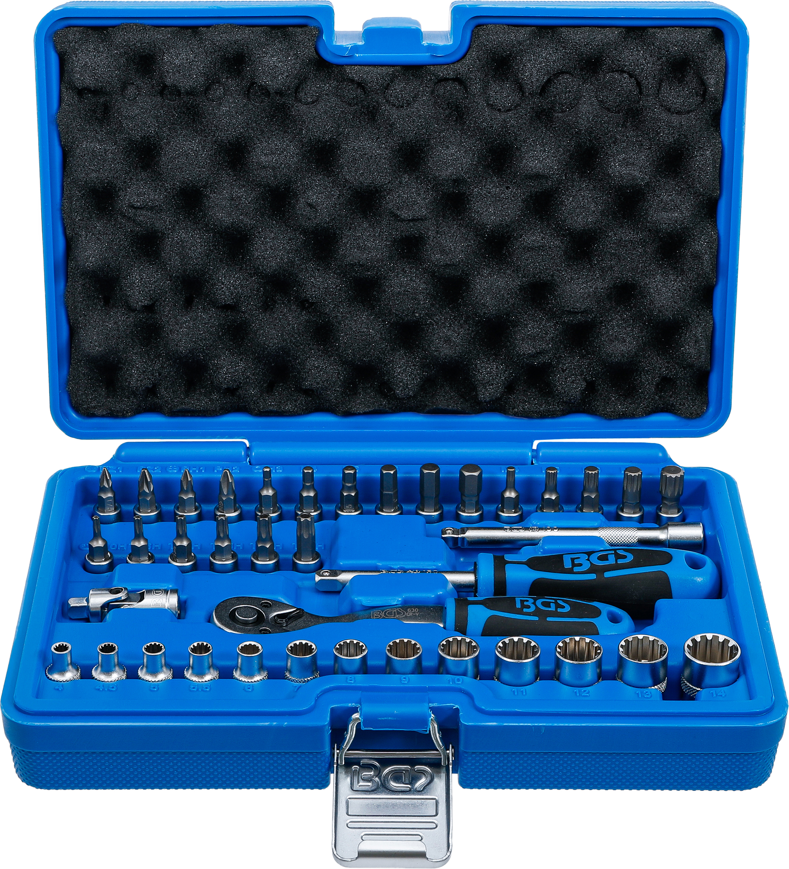 BGS Steckschlüssel-Satz Gear Lock | Antrieb 6,3 mm (1/4") | 38-tlg.
