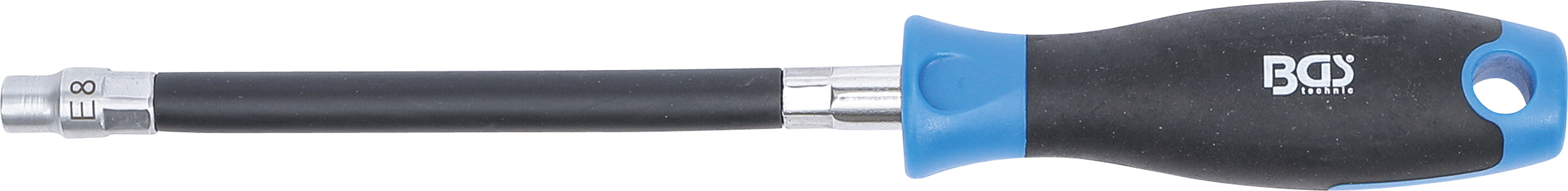 BGS Flexibler Schraubendreher mit Rundgriff | E-Profil E8 | Klingenlänge 150 mm