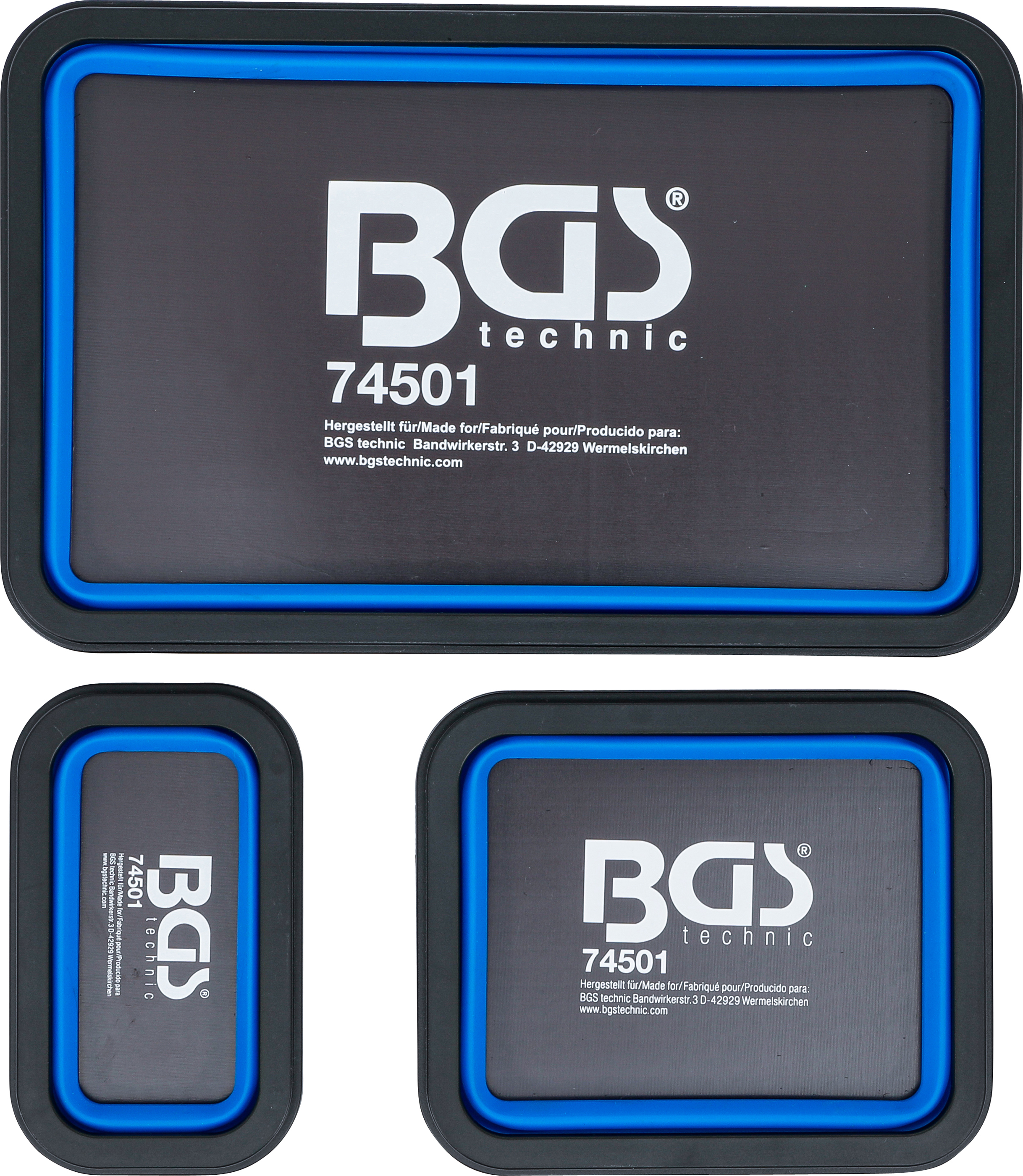 BGS Magnet-Haftschalen-Satz | Silikon | faltbar | 3-tlg.