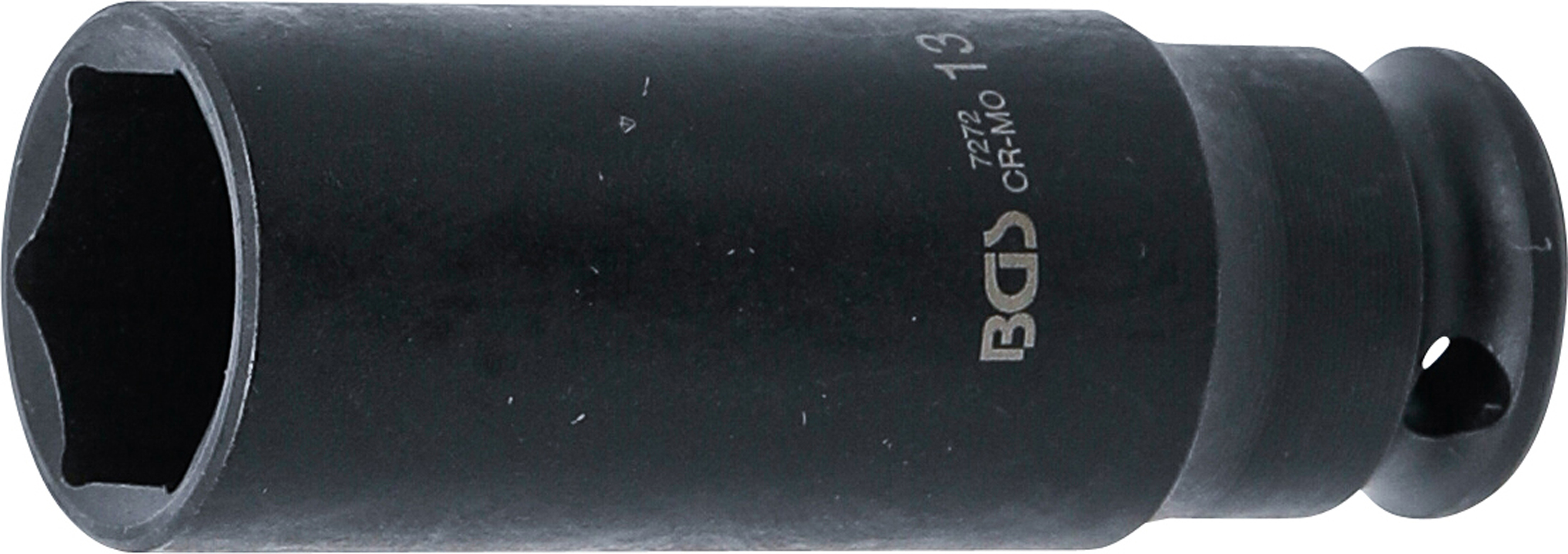 BGS Kraft-Steckschlüssel-Einsatz Sechskant, tief | Antrieb Innenvierkant 6,3 mm (1/4") | SW 13 mm