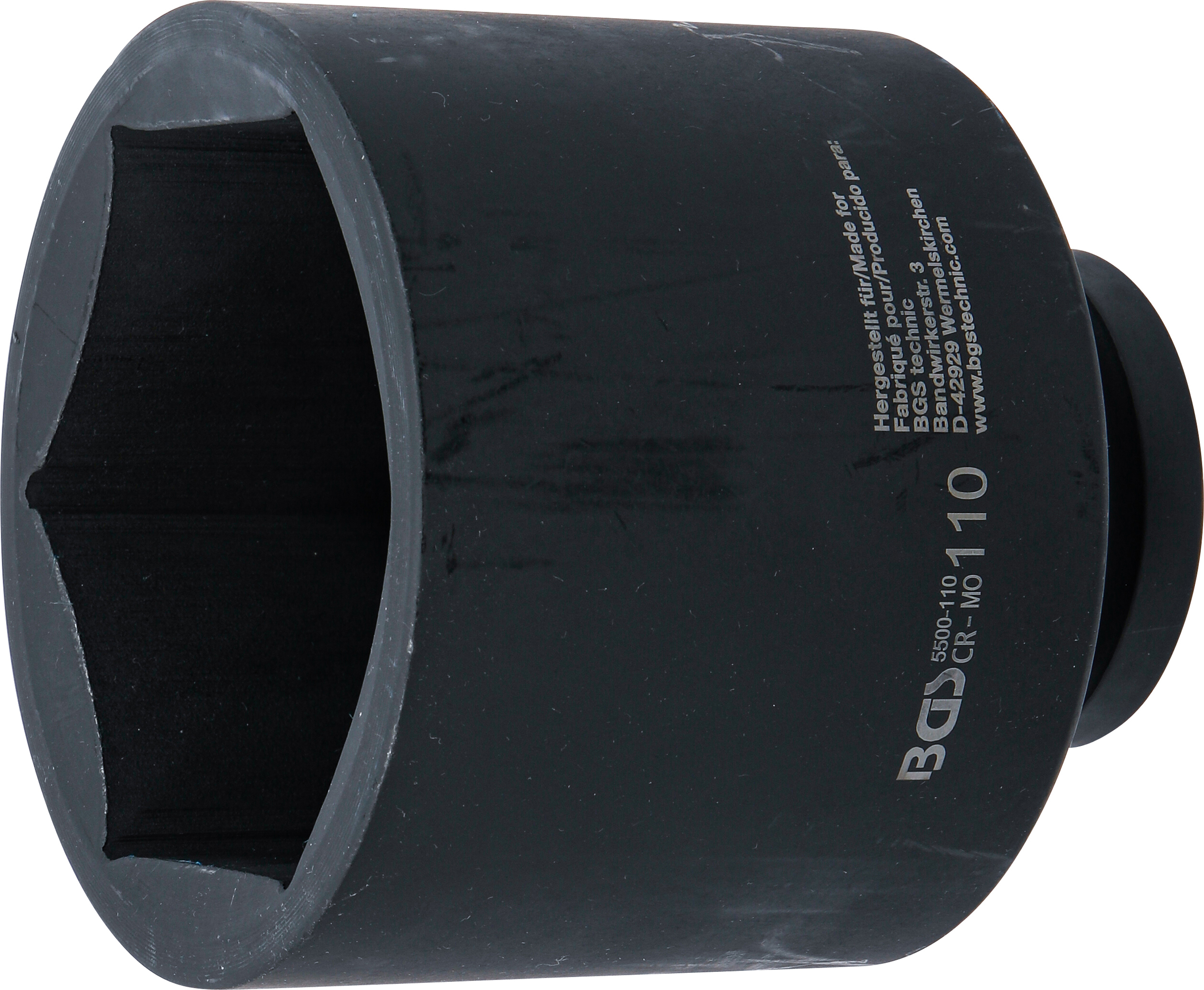 BGS Kraft-Steckschlüssel-Einsatz Sechskant, tief | Antrieb Innenvierkant 25 mm (1") | SW 110 mm