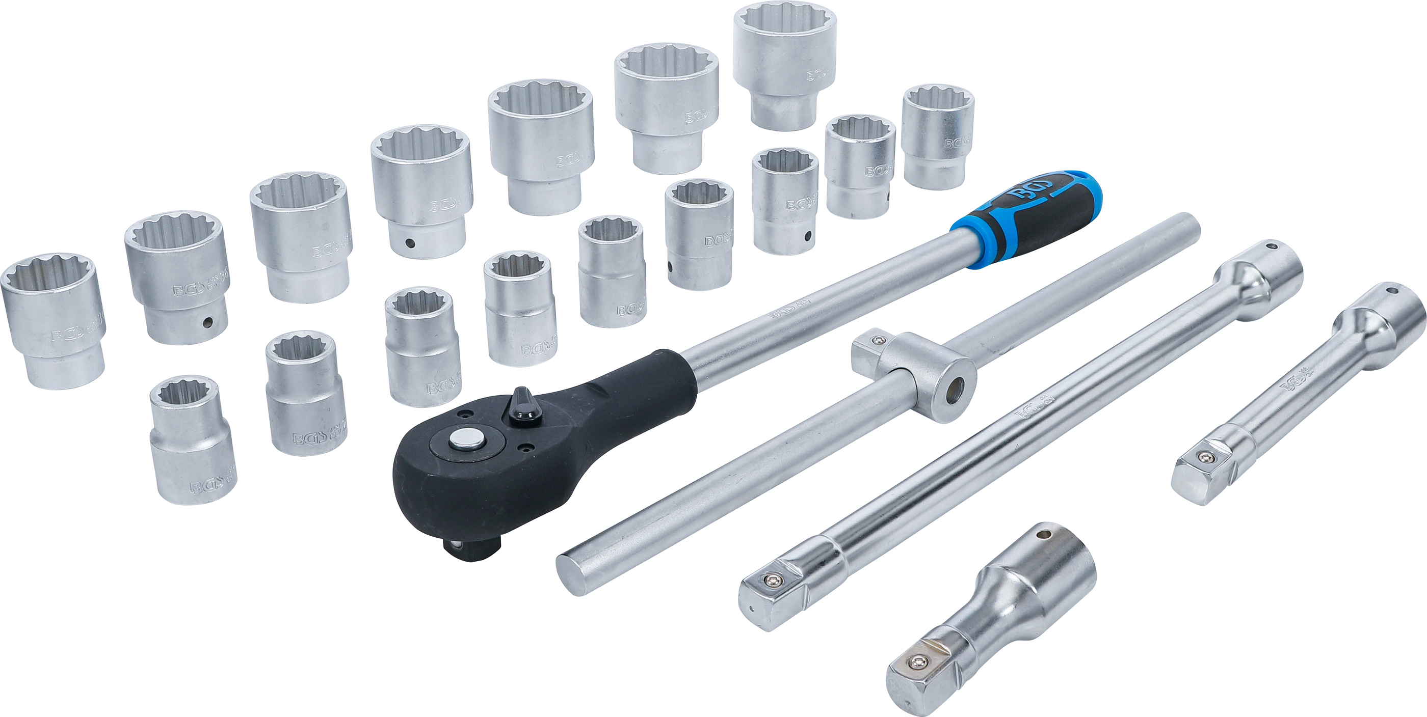 BGS Steckschlüssel-Satz Zwölfkant | Antrieb 20 mm (3/4") | 21-tlg.