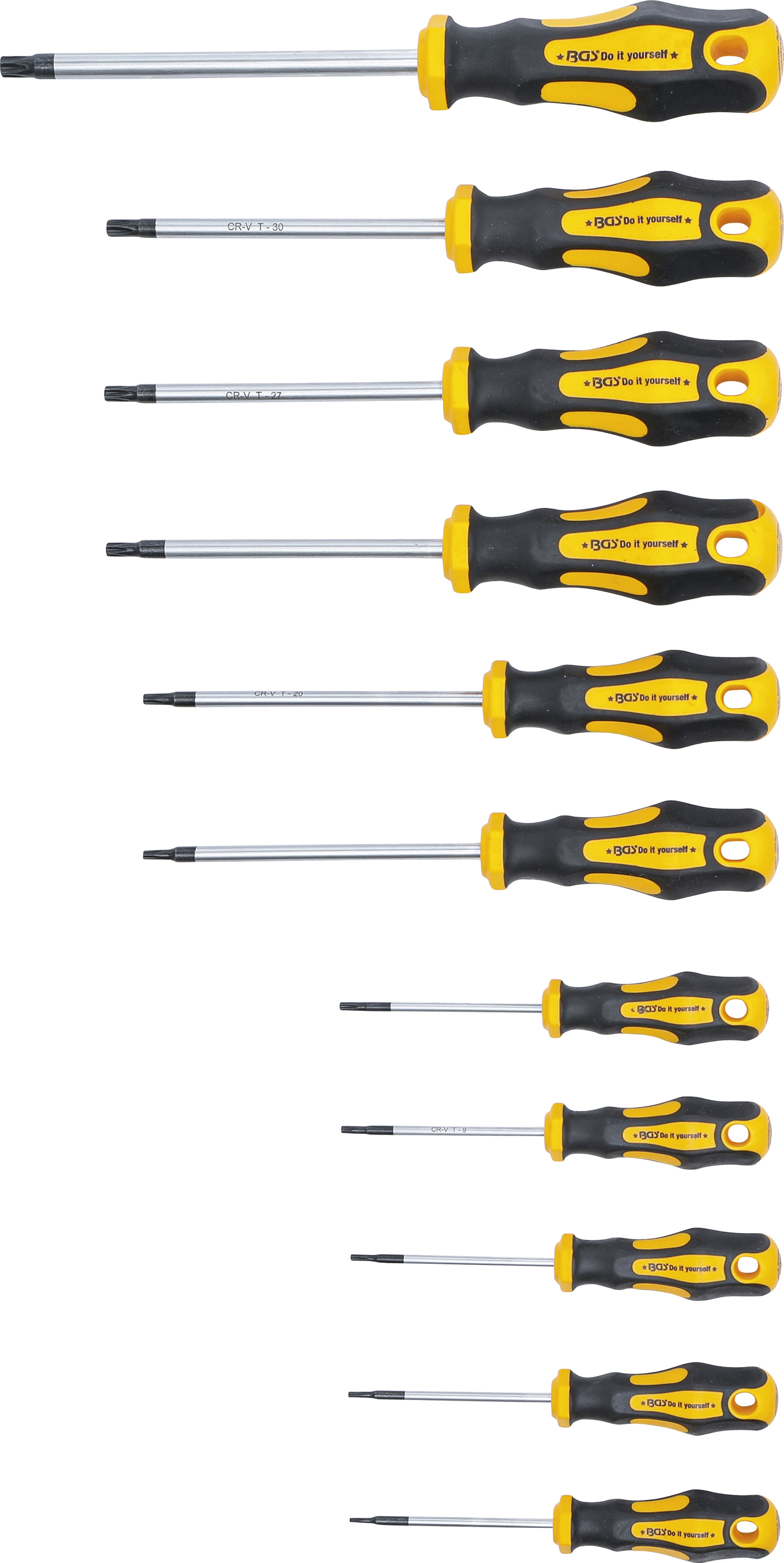 BGS Schraubendreher-Satz | T-Profil (für Torx) mit Bohrung T6 - T40 | 11-tlg.