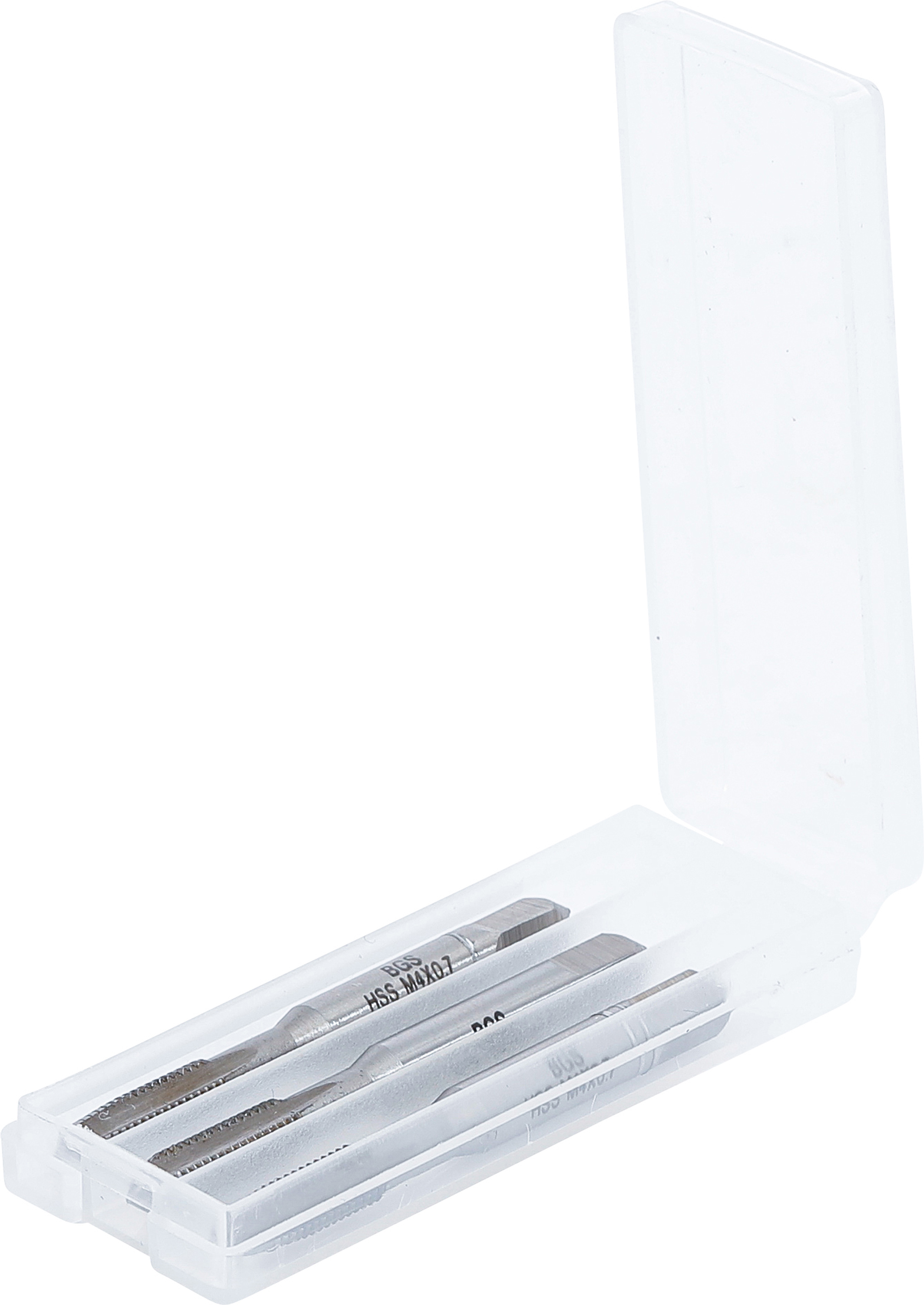 BGS Gewindebohrer-Satz | Vor-, Mittel- und Fertigschneider | HSS-G | M4 x 0,7 | 3-tlg.