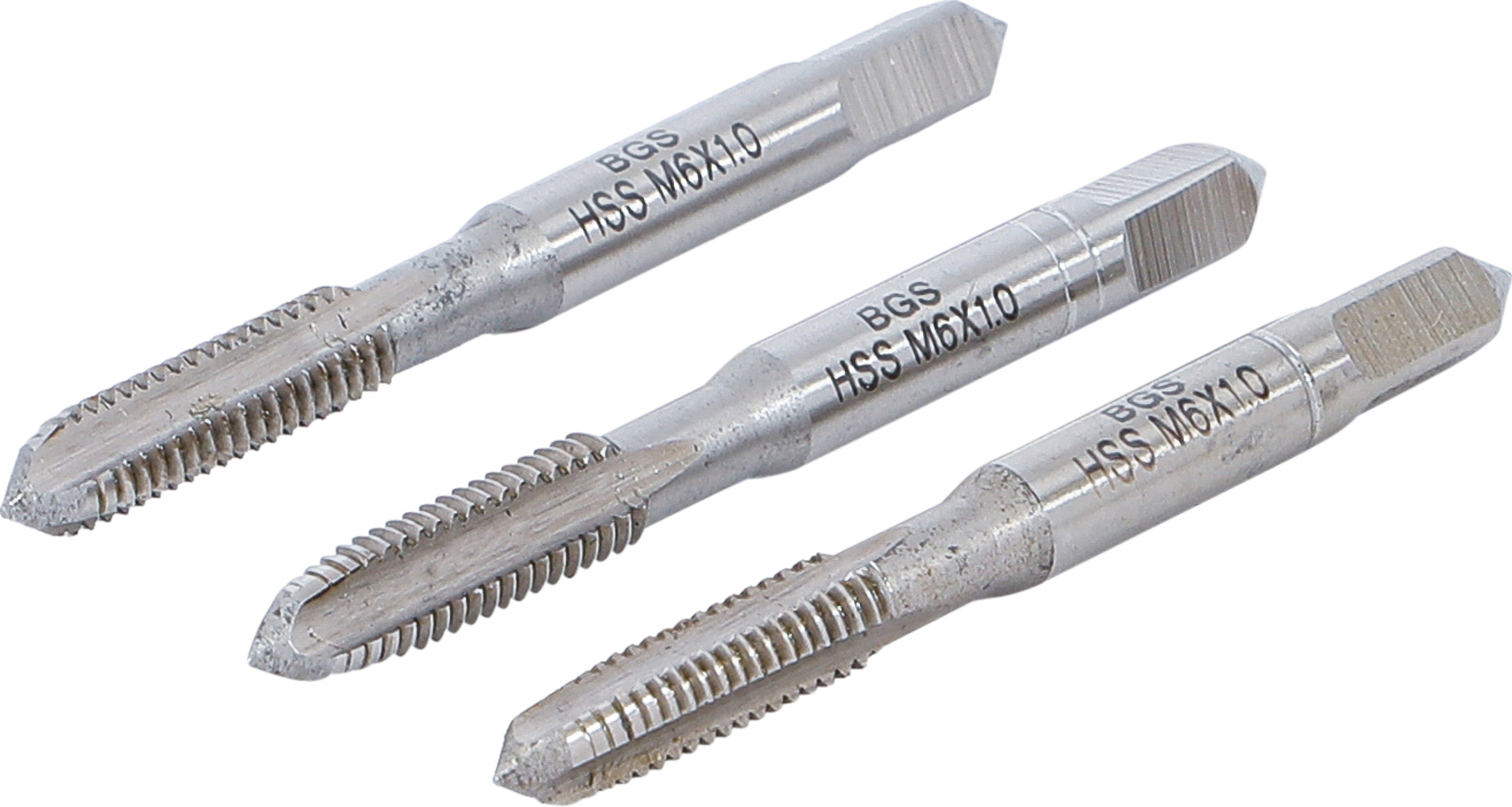 BGS Gewindebohrer-Satz | Vor-, Mittel- und Fertigschneider | HSS-G | M6 x 1,0 | 3-tlg.