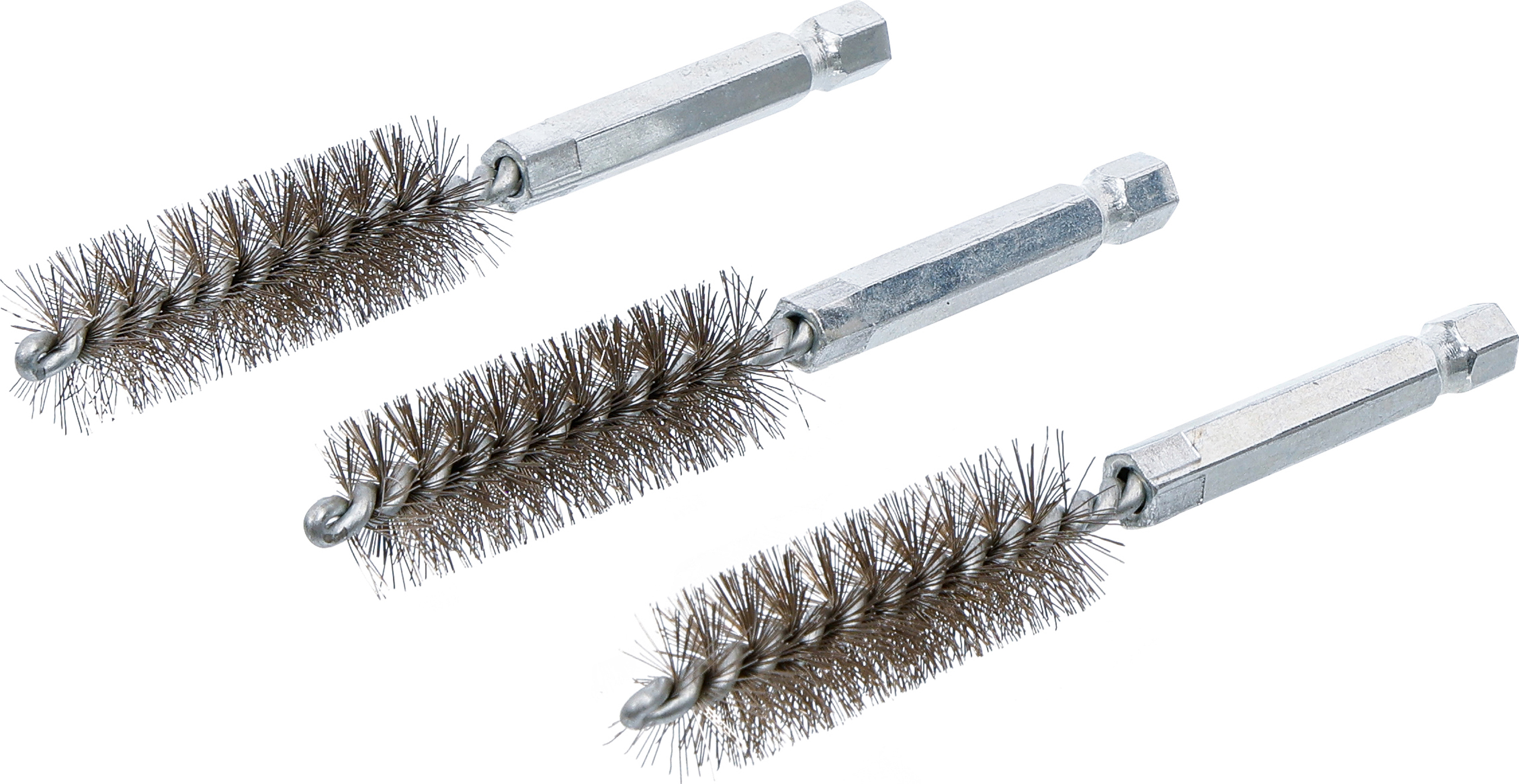 BGS Stahlbürste | 15 mm | Antrieb Außensechskant 6,3 mm (1/4") | 3-tlg.