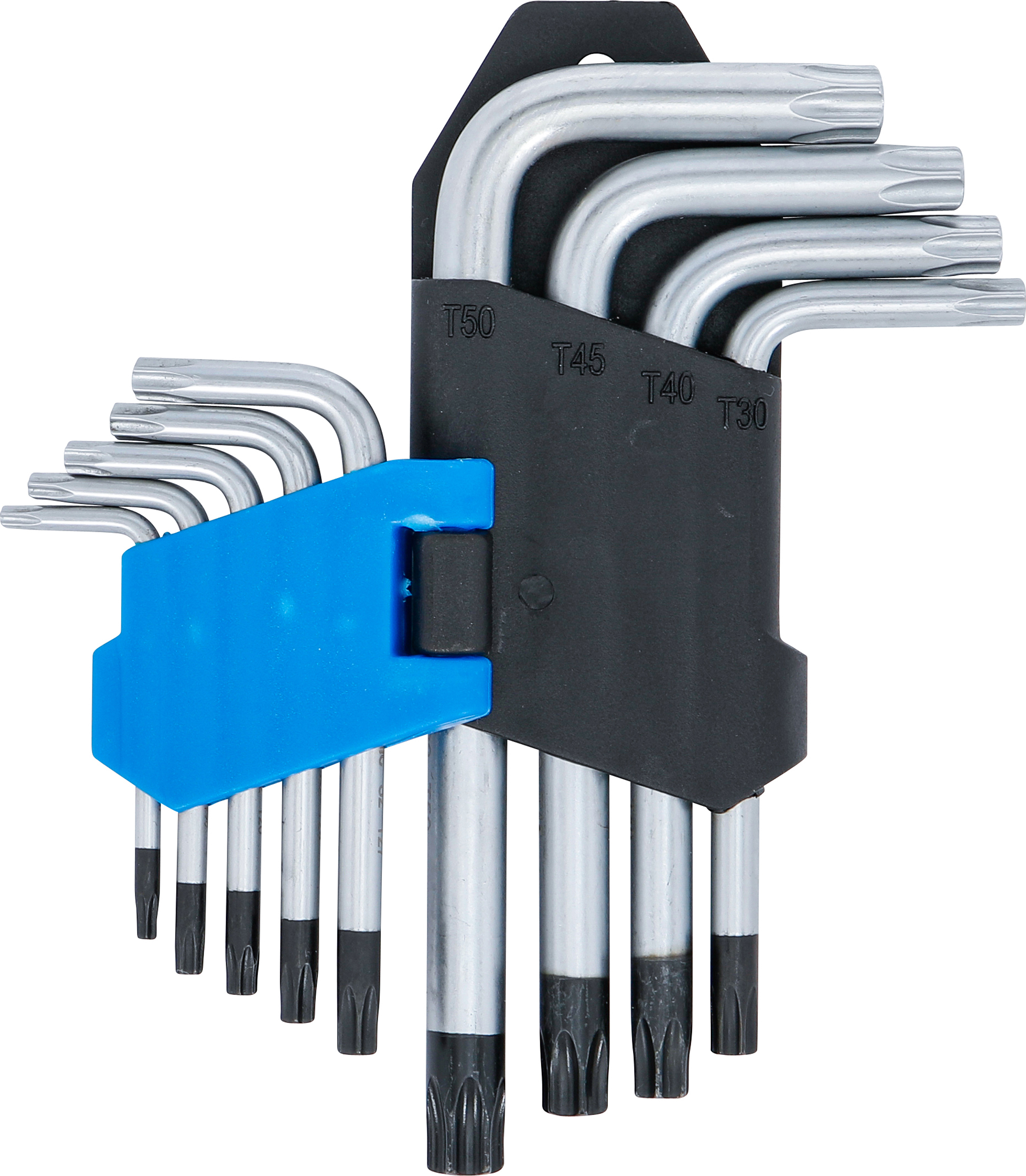 BGS Winkelschlüssel-Satz | kurz | T-Profil (für Torx) mit Bohrung T10 - T50 | 9-tlg.