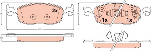 Bremsbelagsatz, Scheibenbremse