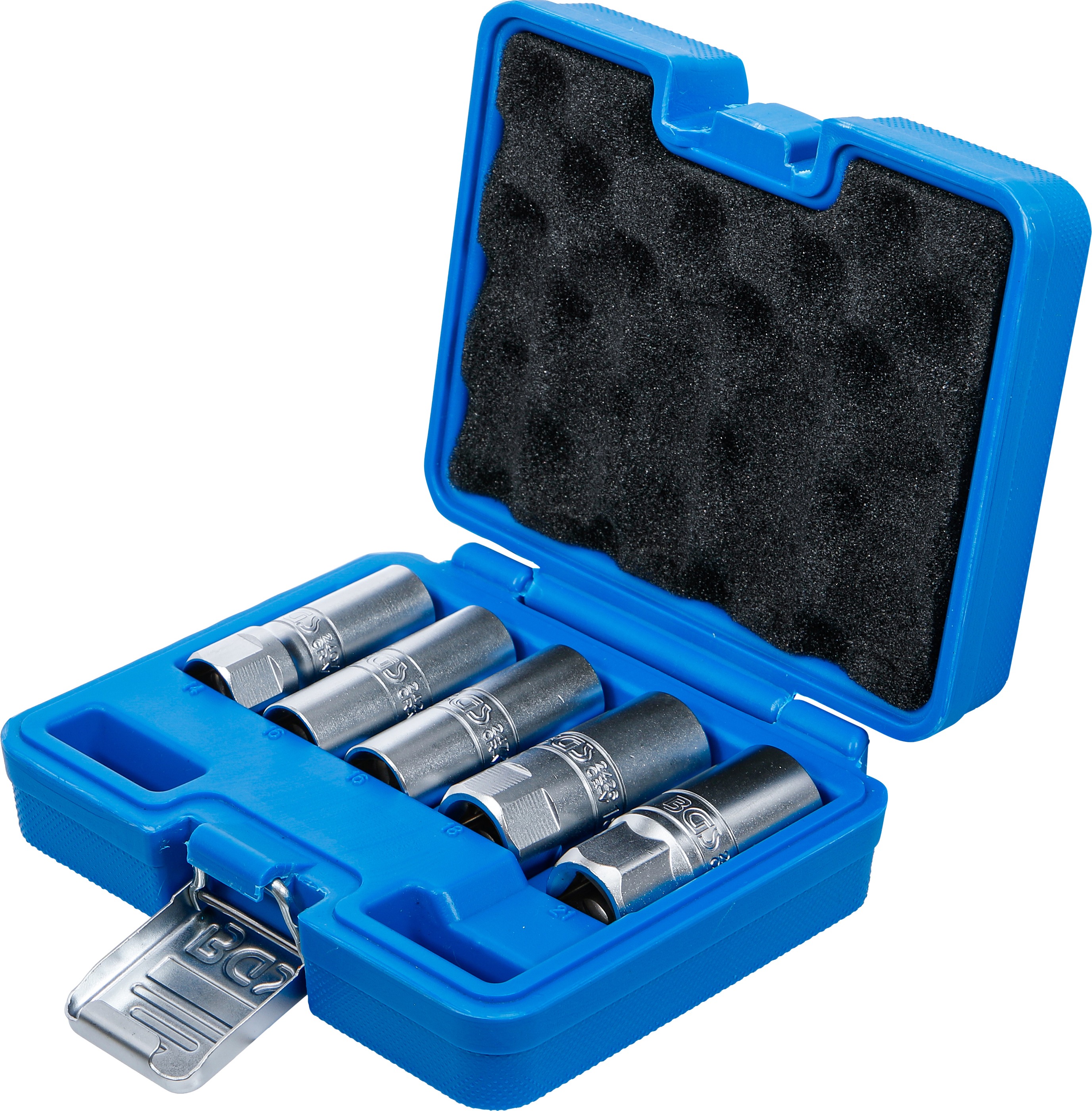 BGS Zündkerzen-Einsatz-Satz Sechskant | Antrieb Innenvierkant 12,5 mm (1/2") | SW 14 - 21 mm | 5-tlg.