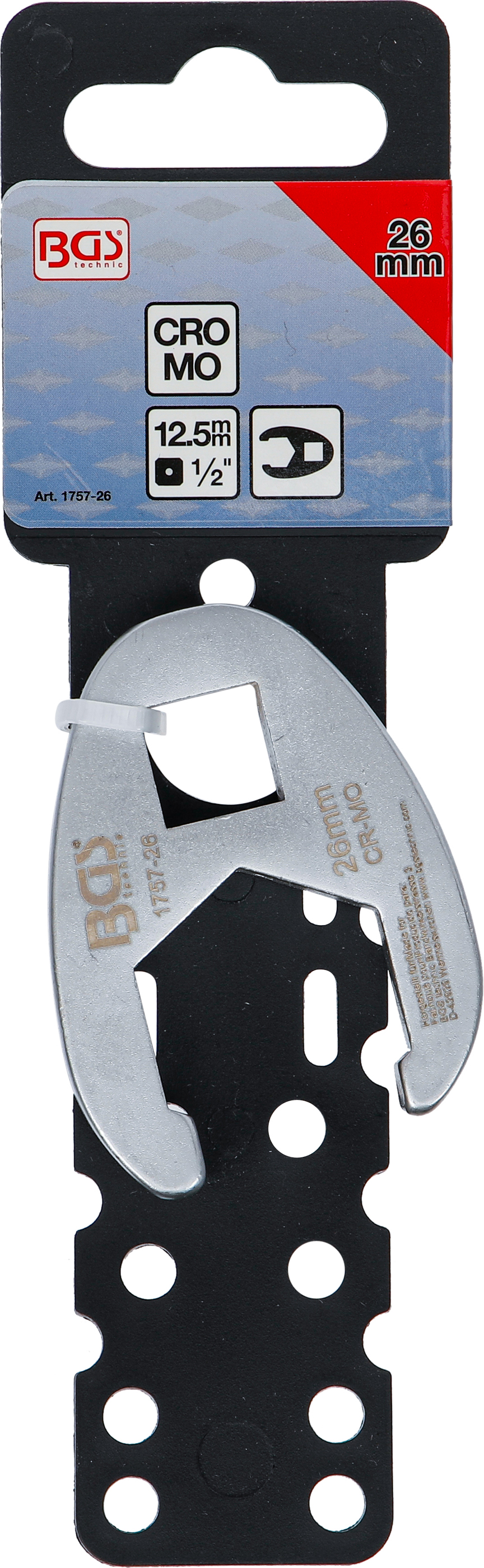 BGS Hahnenfußschlüssel | Antrieb Innenvierkant 12,5 mm (1/2") | SW 26 mm