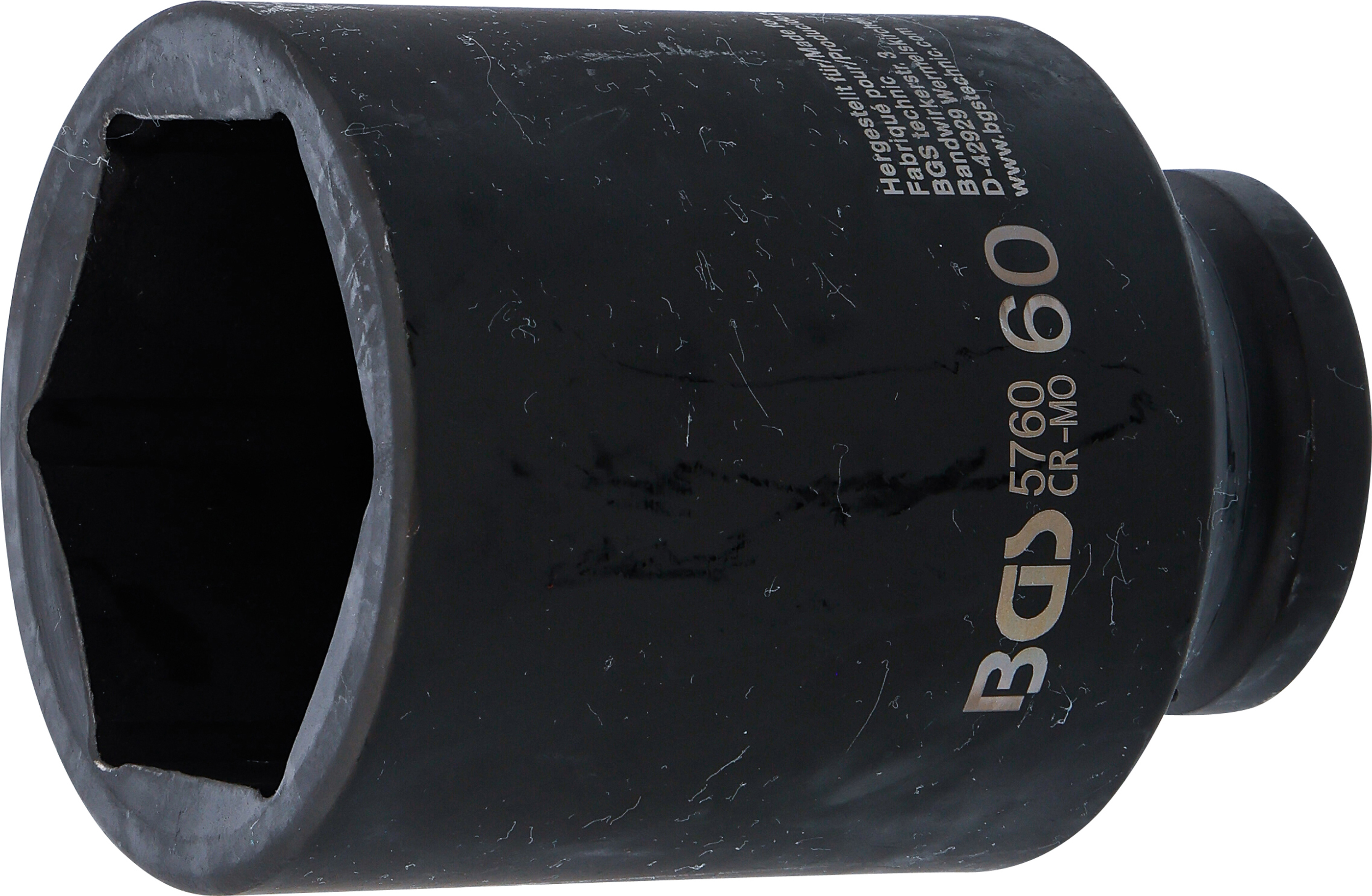 BGS Kraft-Steckschlüssel-Einsatz Sechskant, tief | Antrieb Innenvierkant 20 mm (3/4") | SW 60 mm