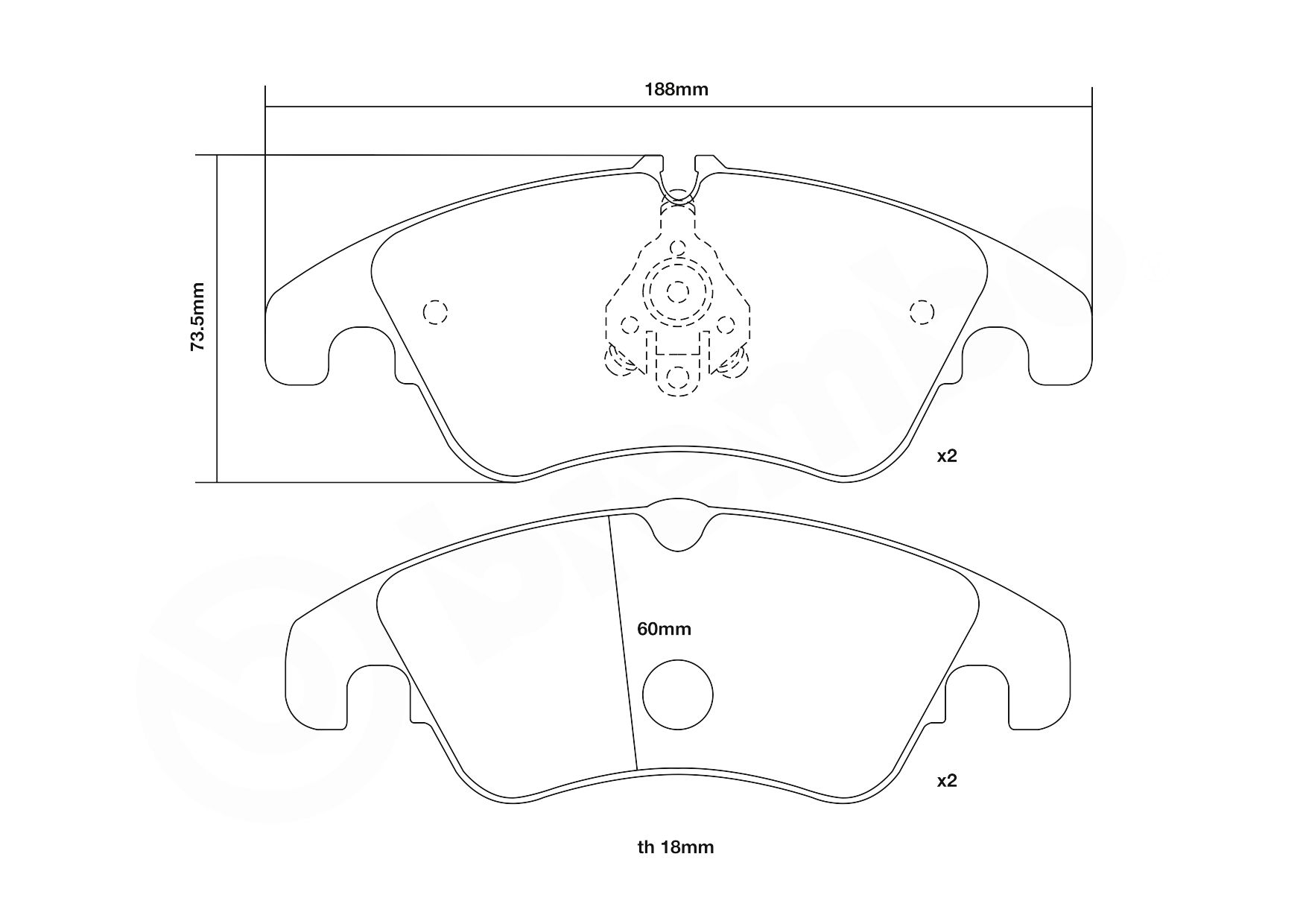 Hochleistungs-Bremsbelagsatz