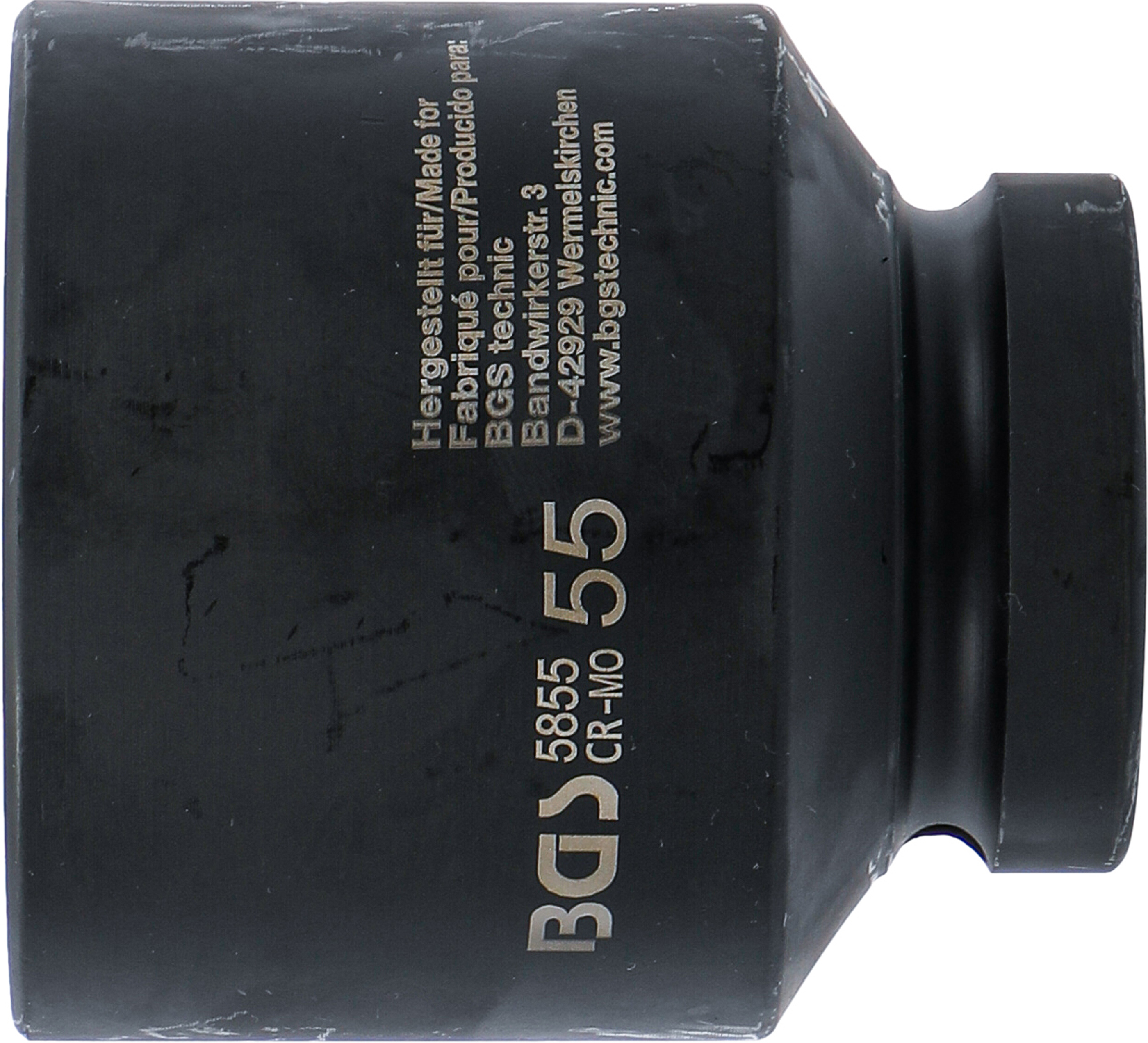 BGS Kraft-Steckschlüssel-Einsatz Sechskant | Antrieb Innenvierkant 25 mm (1") | SW 55 mm
