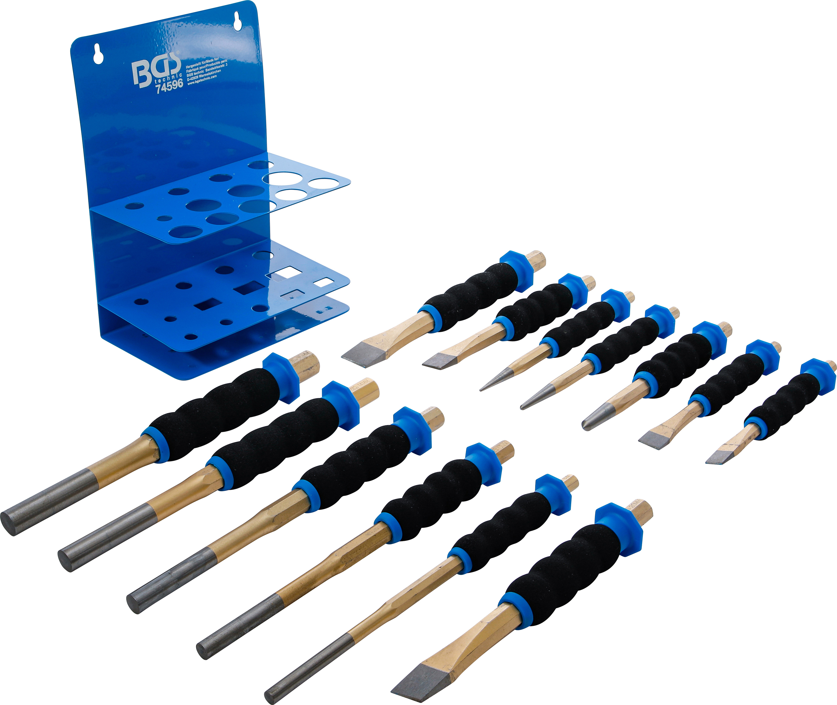 BGS Splintentreiber-/ Körner-/ Flachmeißel-Satz | mit Handschutz | 13-tlg.