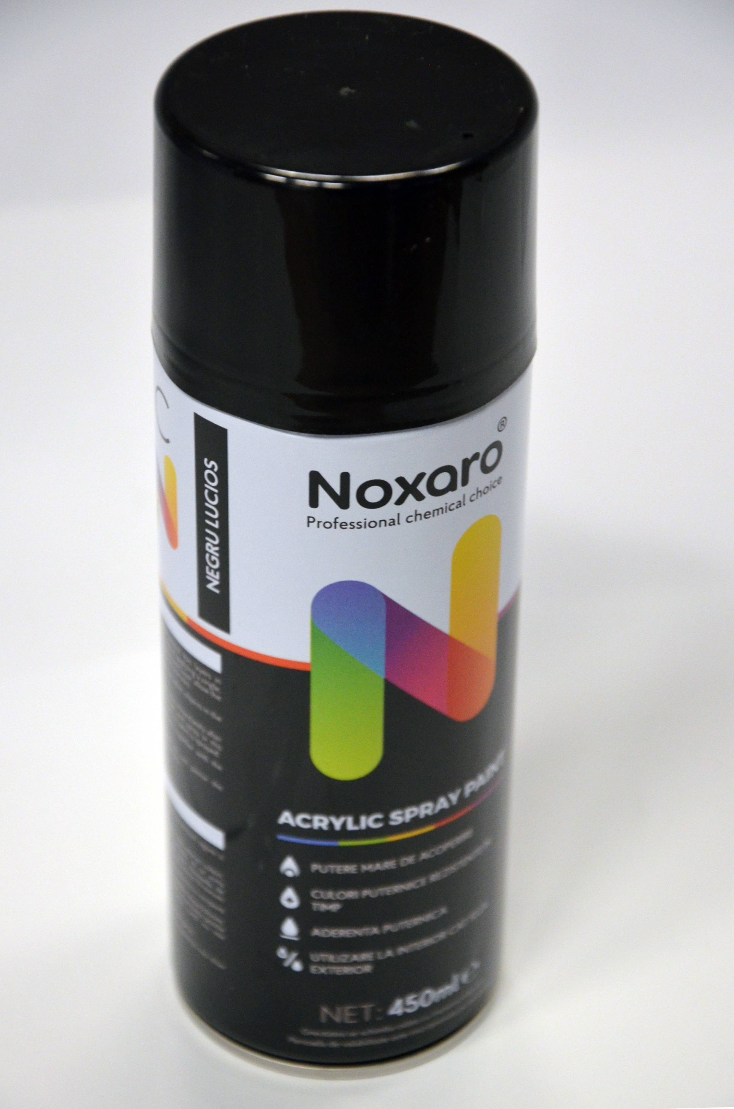 Noxaro Acryl Lackspray Schwarz Glänzend 450 ml