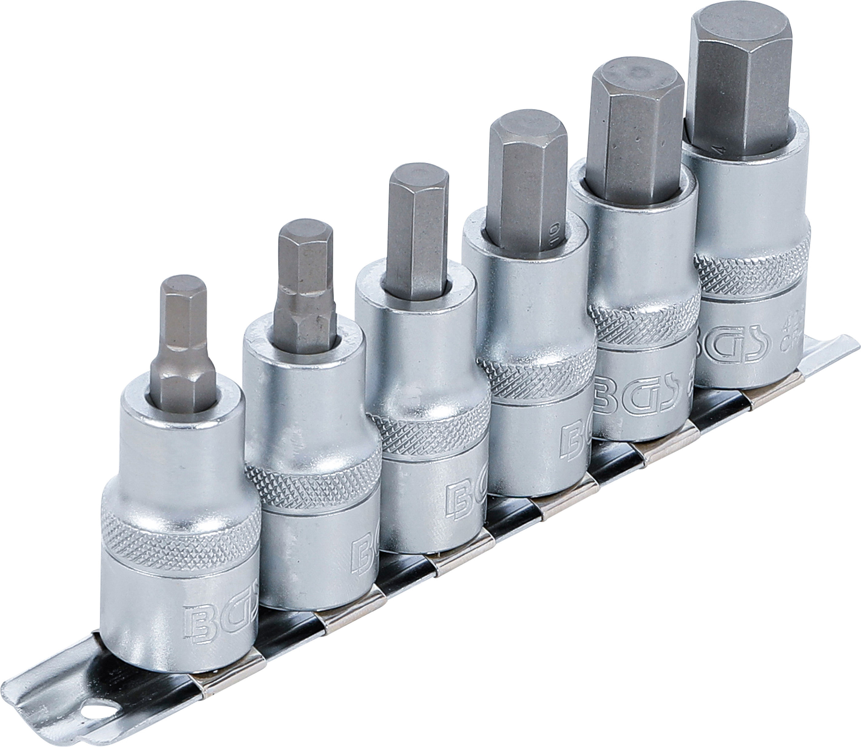 BGS Bit-Einsatz-Satz | Antrieb Innenvierkant 12,5 mm (1/2") | Innensechskant 6 - 14 mm | 6-tlg.