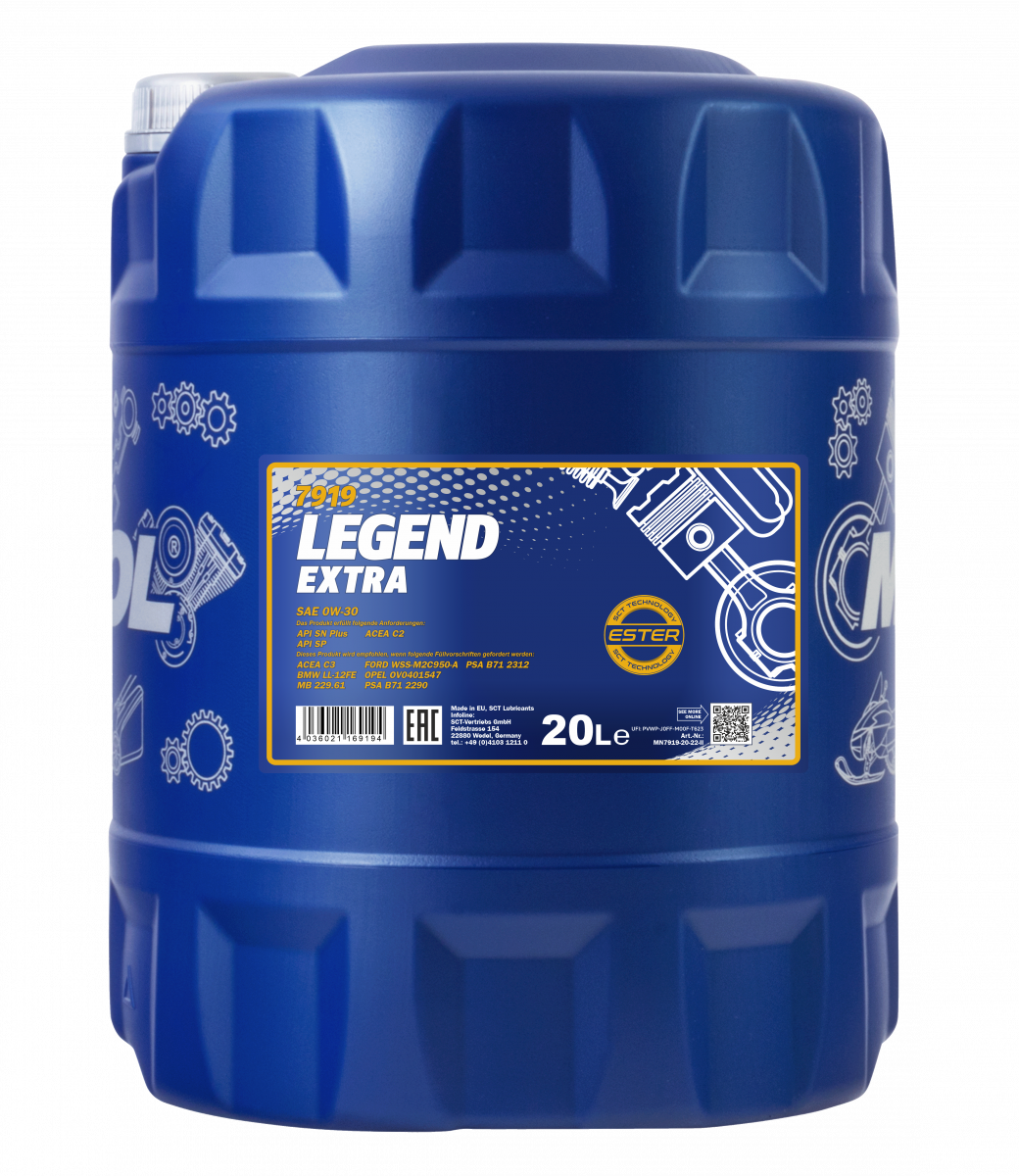 0W-30 Mannol 7919 Legend Extra Motoröl 20 Liter