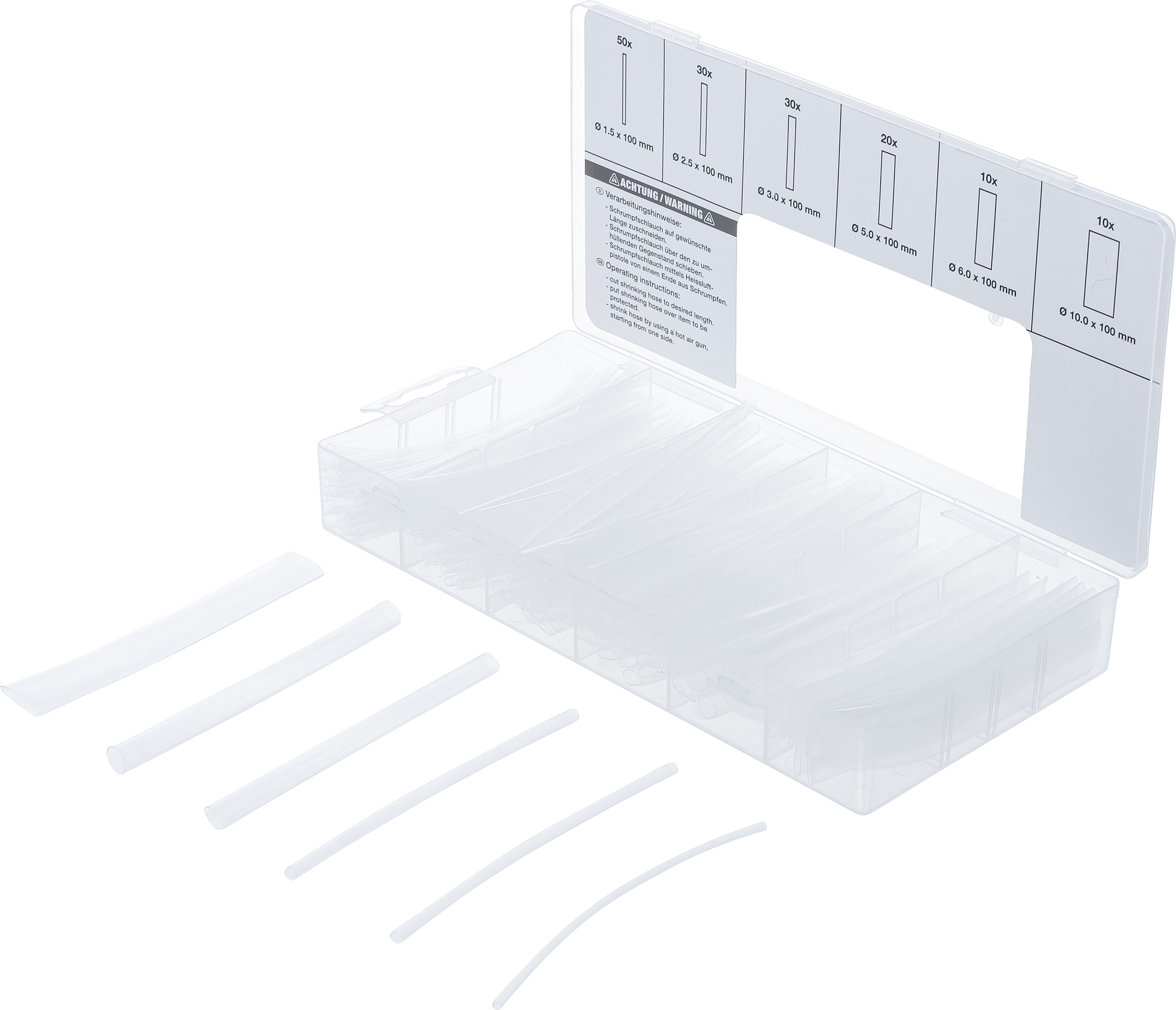 BGS Schrumpfschlauch-Sortiment | transparent | 150-tlg.