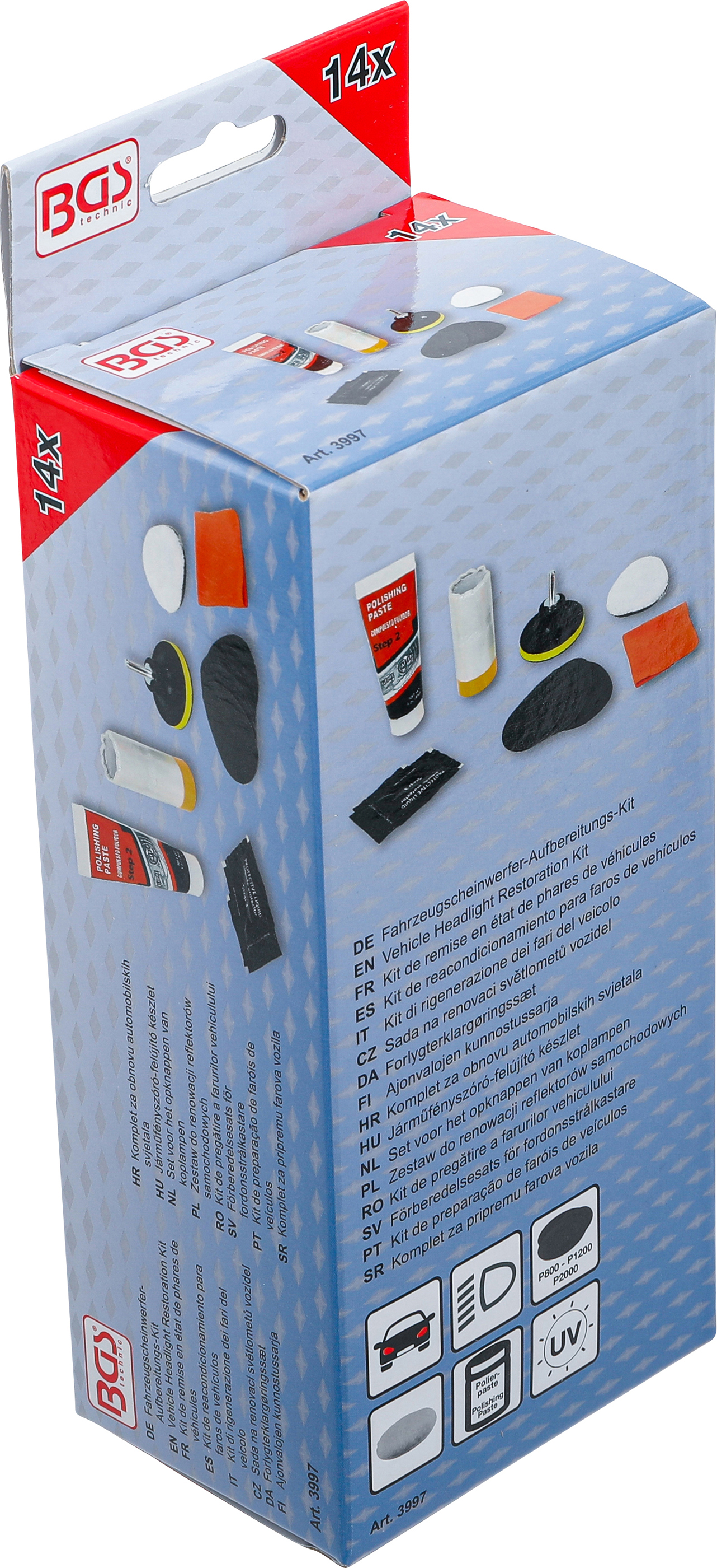 BGS Fahrzeugscheinwerfer-Aufbereitungs-Kit | 14-tlg.