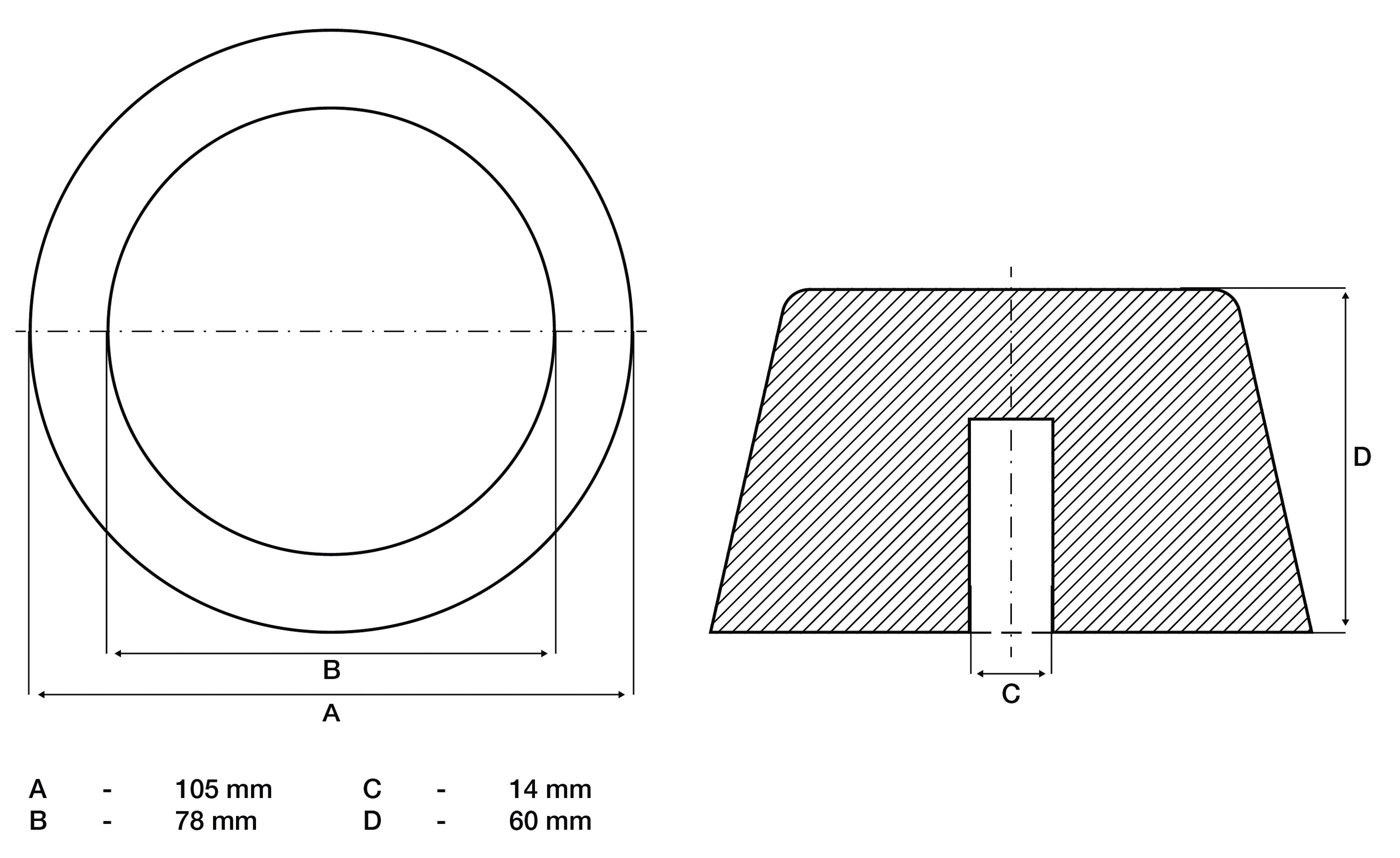 BGS Gummiauflage | für Hebebühnen | Ø 105 mm