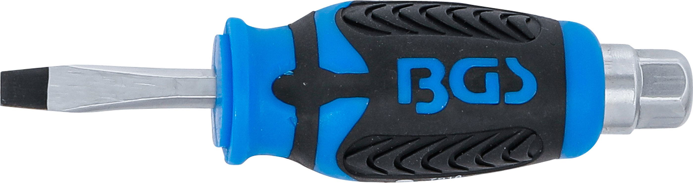 BGS Schraubendreher | mit Außensechskant | Schlitz 6 mm | Klingenlänge 38 mm