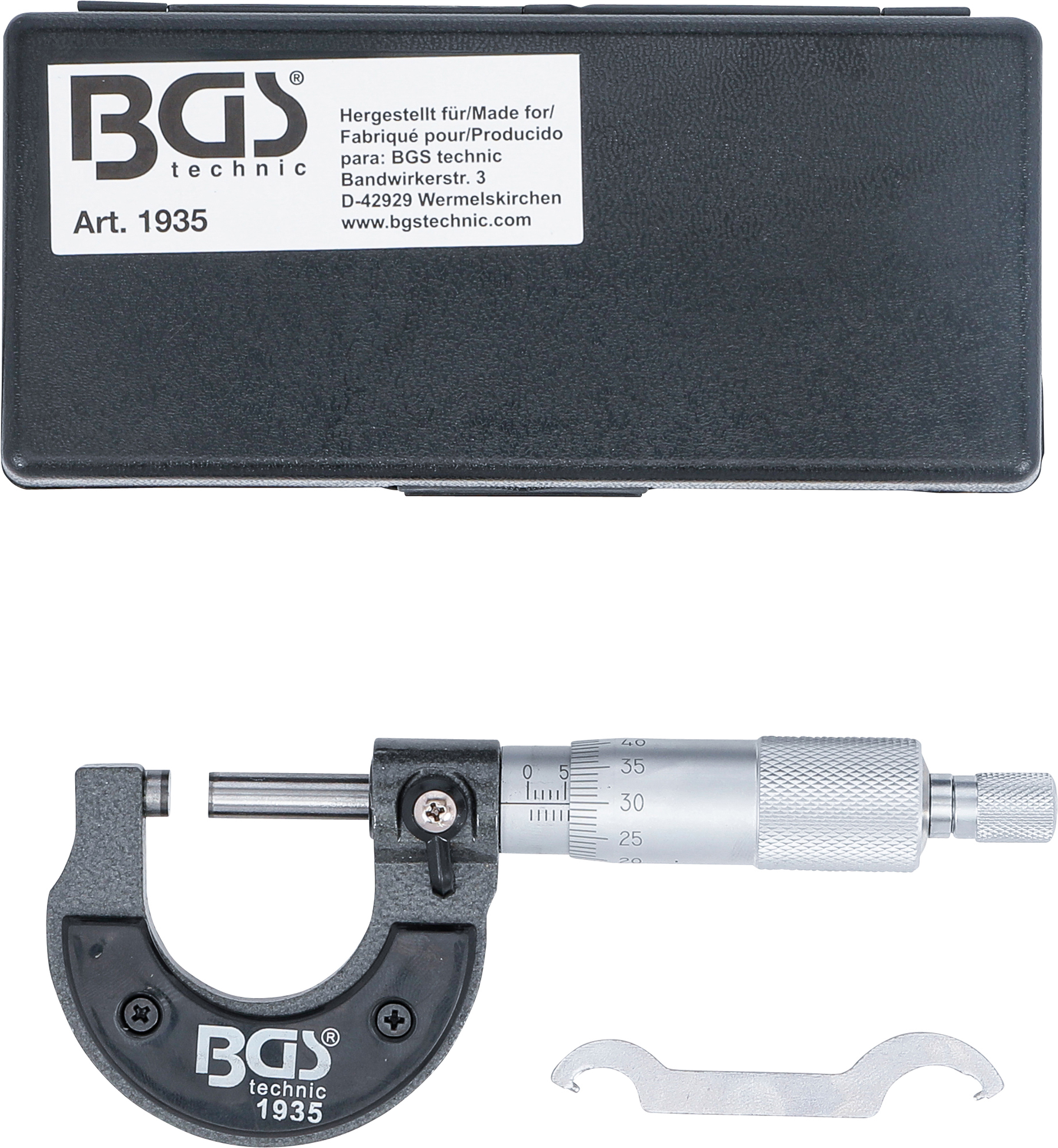 BGS Bügelmessschraube | Genauigkeit 0,01 mm | 0 - 25 mm