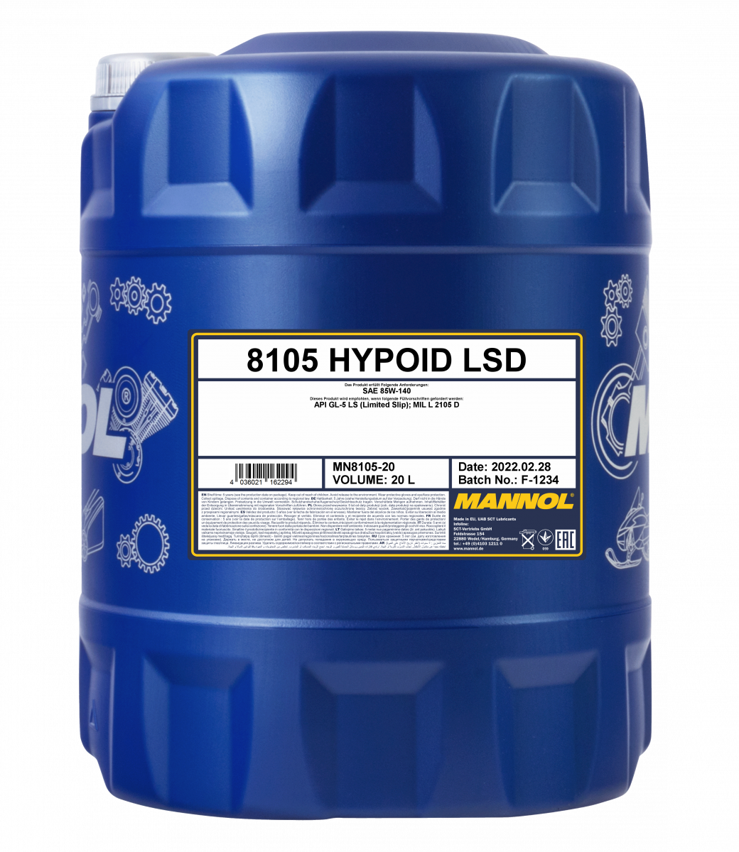 85W-140 Mannol 8105 Hypoid LSD GL-5 LS Getriebeöl 20 Liter