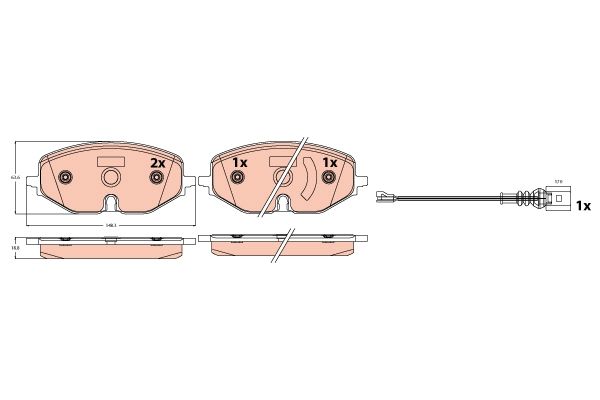 Bremsbelagsatz, Scheibenbremse