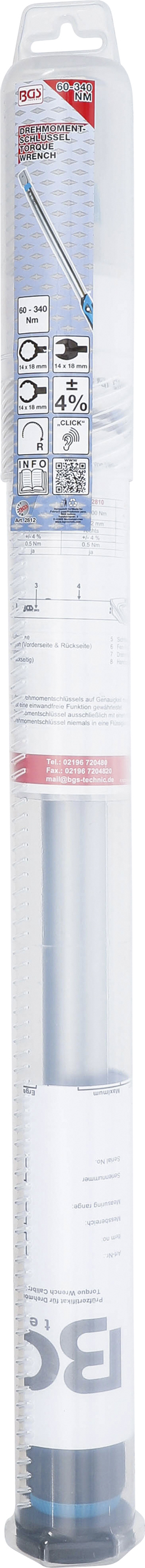 BGS Drehmomentschlüssel | 60 - 340 Nm | für 14 x 18 mm Einsteckwerkzeuge BGS Drehmomentschlüssel | 60 - 340 Nm | für 14 x 18 mm Einsteckwerkzeuge