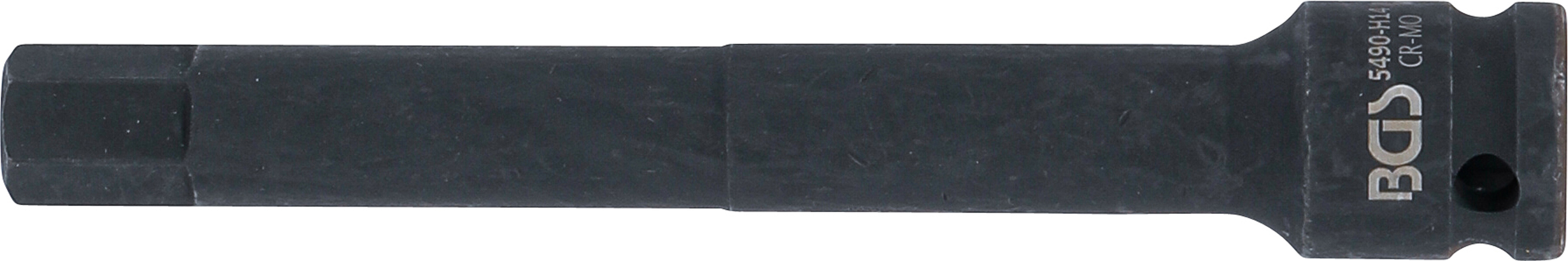 BGS Kraft-Bit-Einsatz | Länge 150 mm | Antrieb Innenvierkant 12,5 mm (1/2") | Innensechskant 14 mm