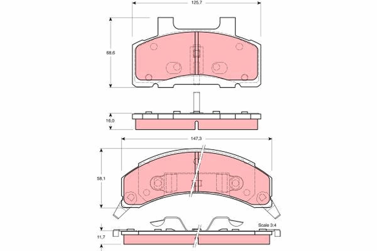 Bremsbelagsatz, Scheibenbremse